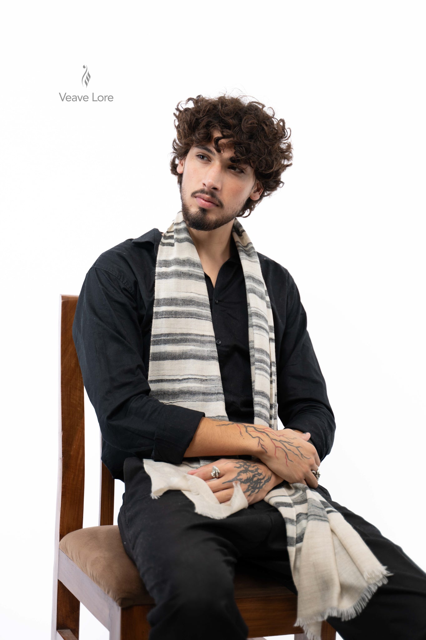 Chalk Charcoal Pashmina Scarf