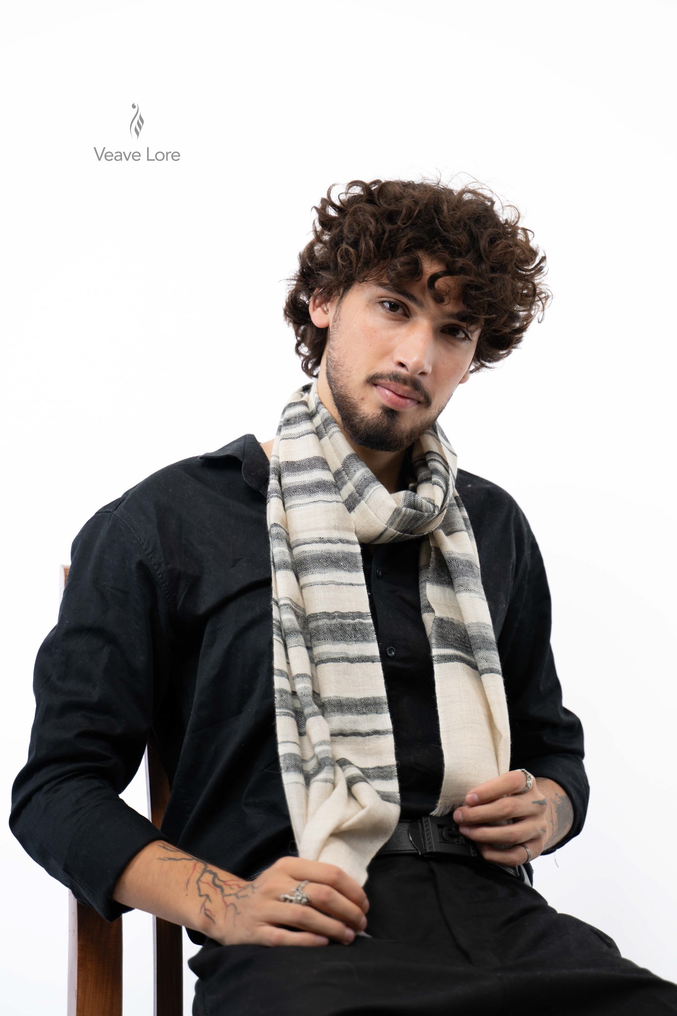 Chalk Charcoal Pashmina Scarf