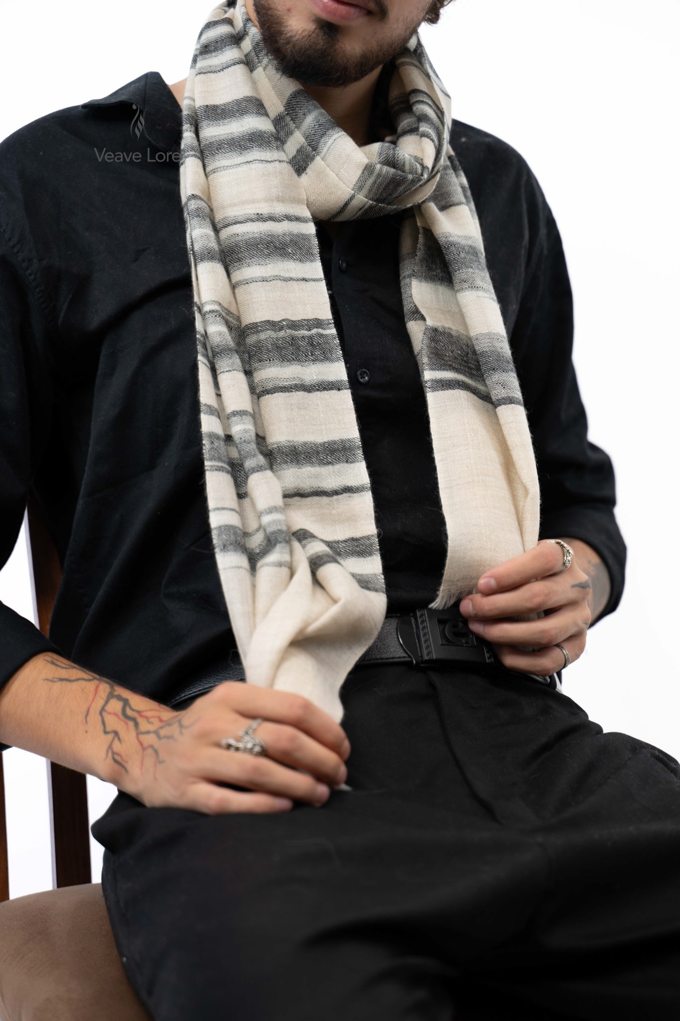Chalk Charcoal Pashmina Scarf