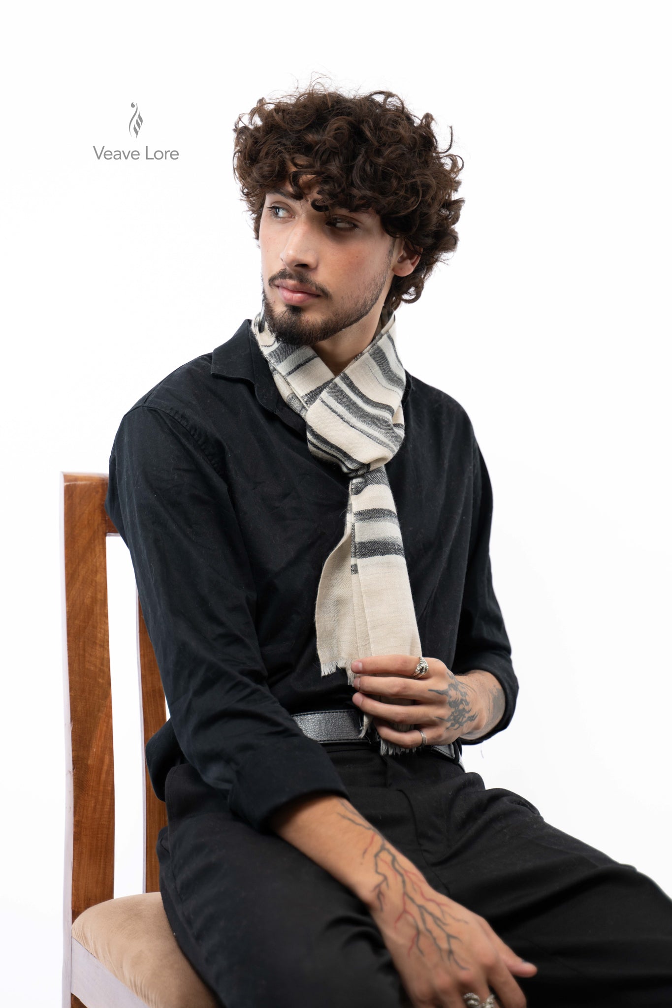 Chalk Charcoal Pashmina Scarf