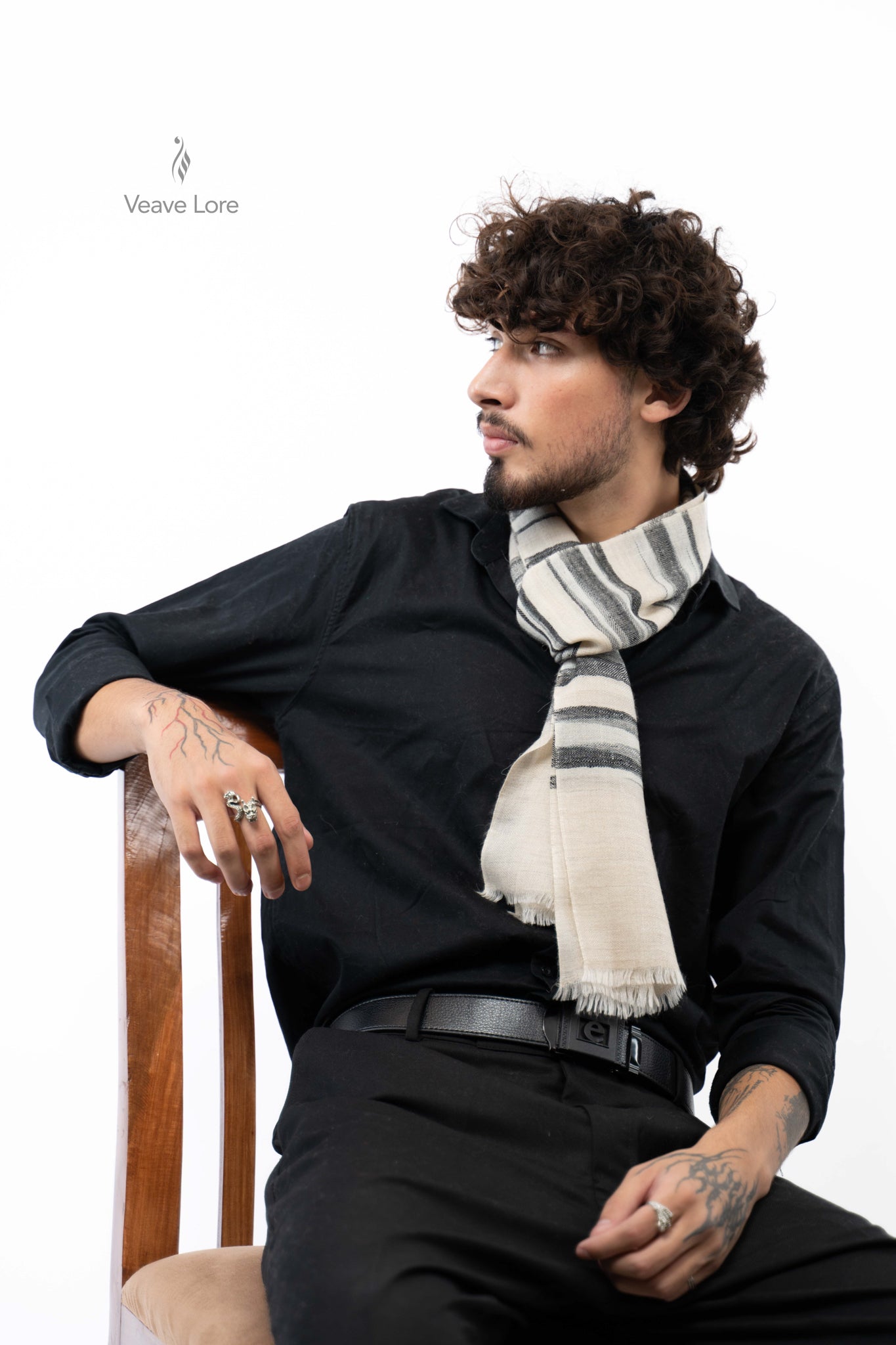 Chalk Charcoal Pashmina Scarf