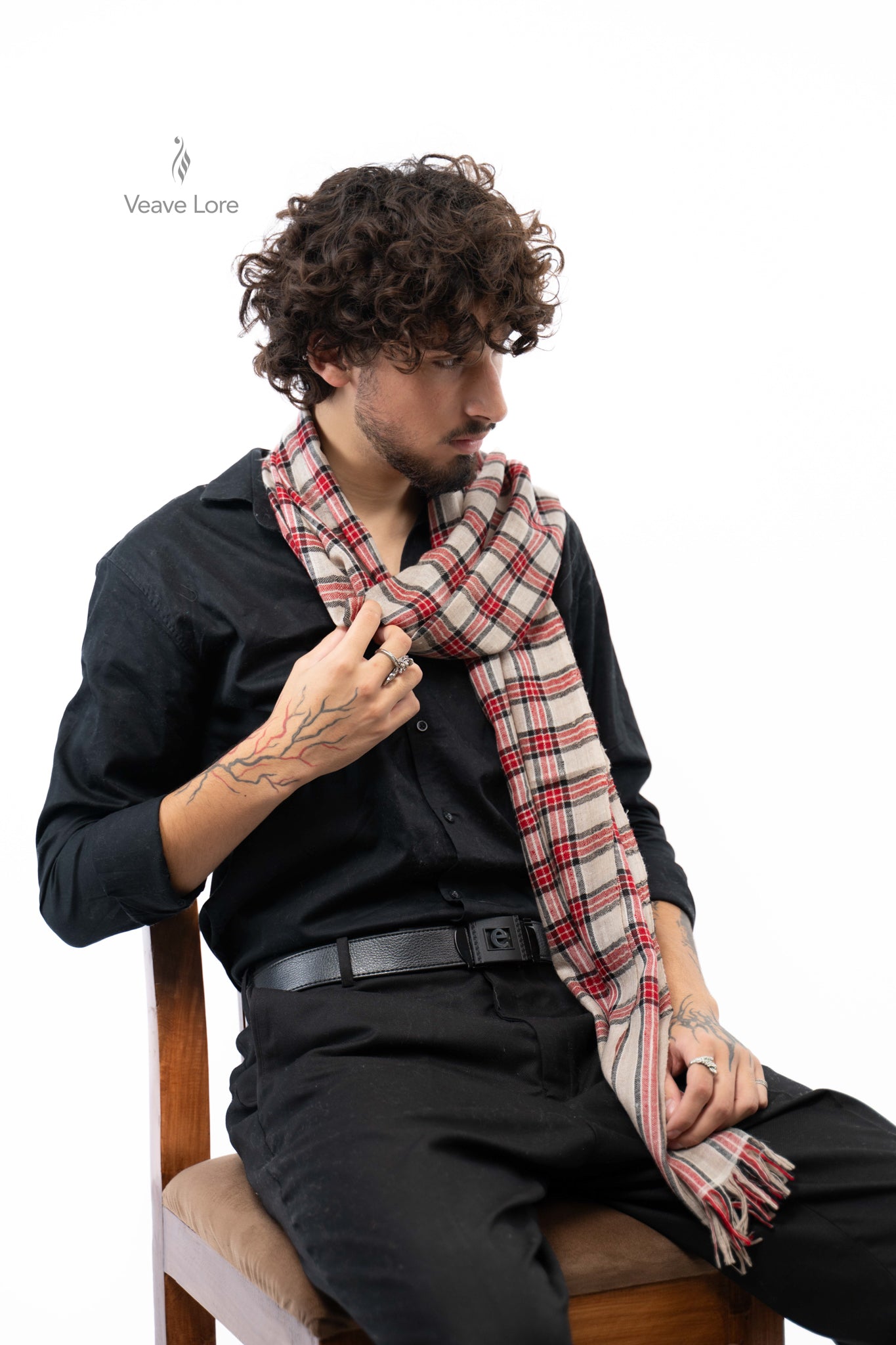 Scarlet Braemar Pashmina Scarf