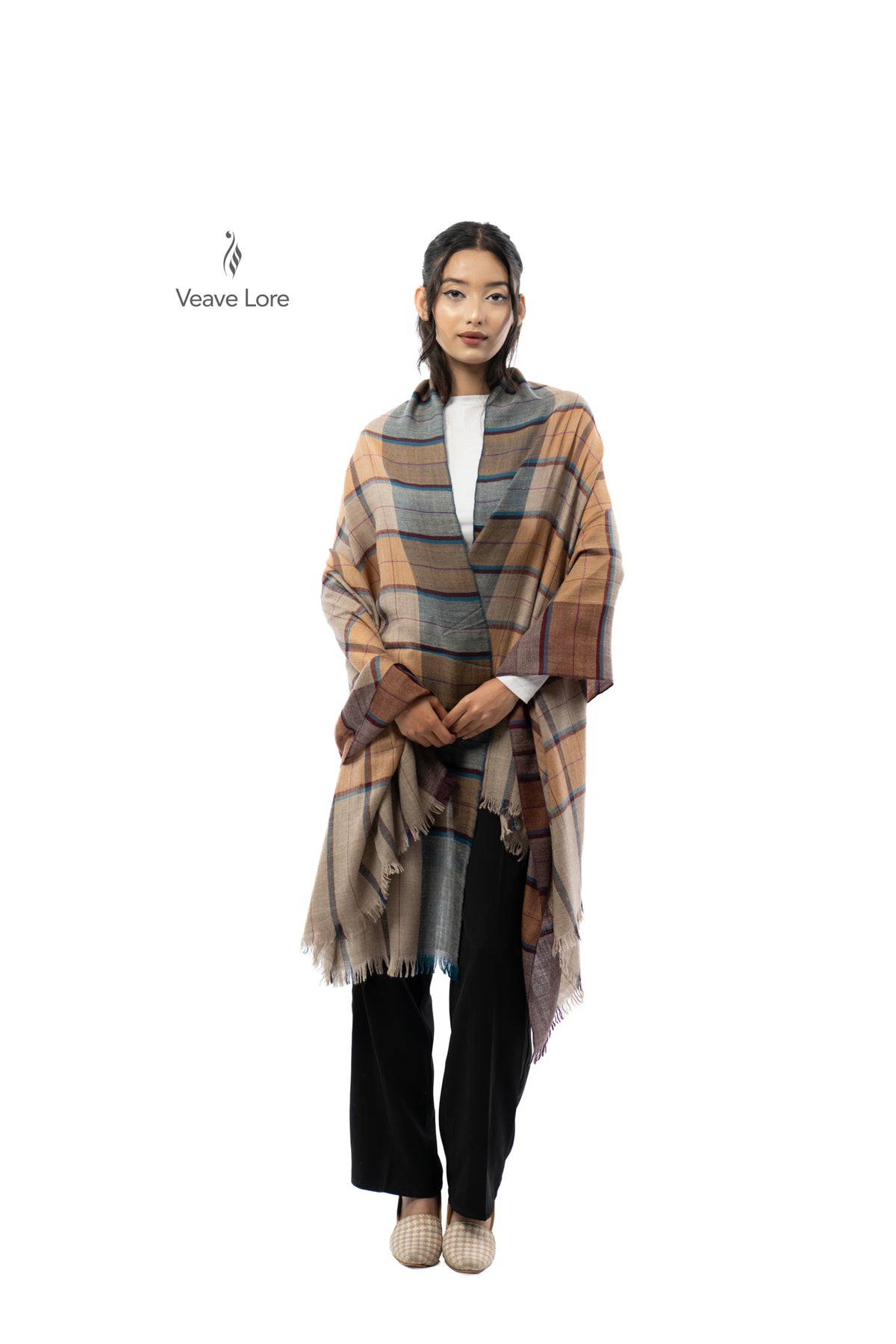 Caramel Tcollin Pashmina Shawl