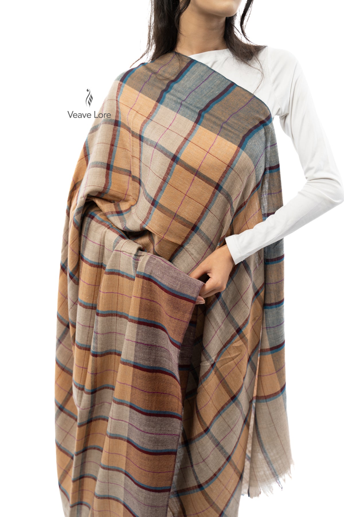 Caramel Tcollin Pashmina Shawl