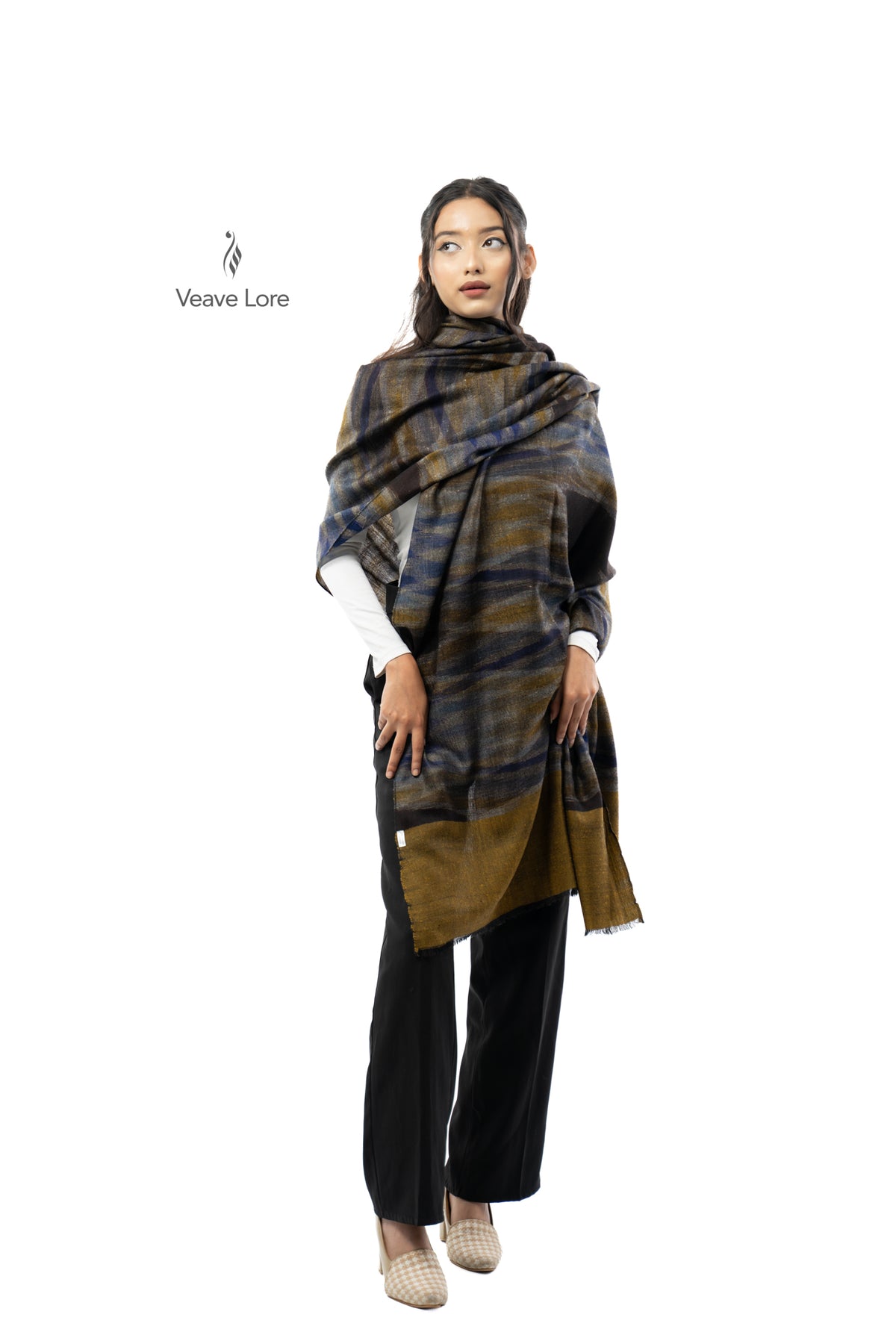 Olive Tempest Pashmina Shawl