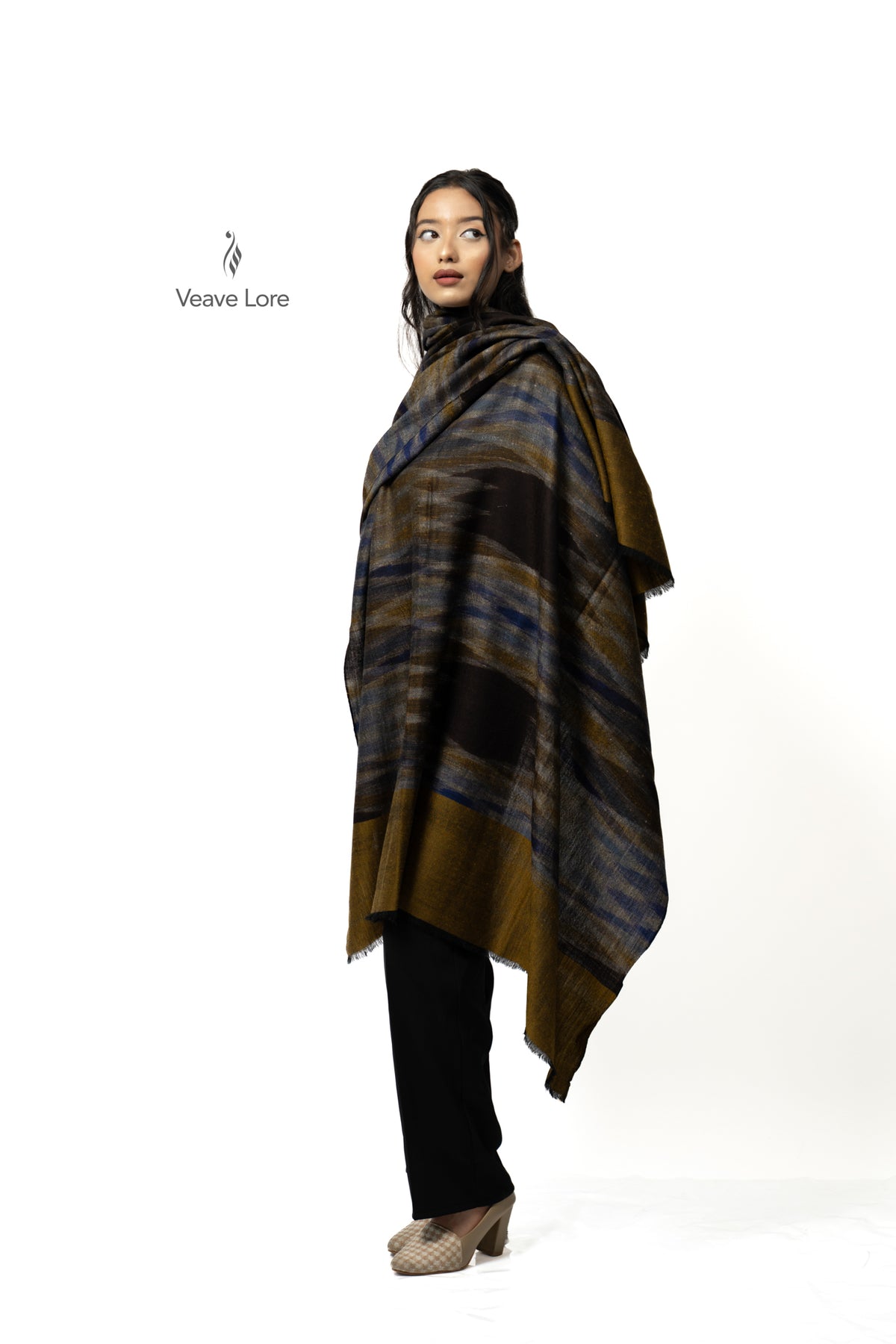 Olive Tempest Pashmina Shawl