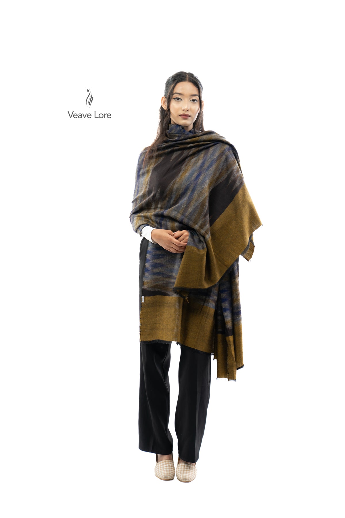 Olive Tempest Pashmina Shawl