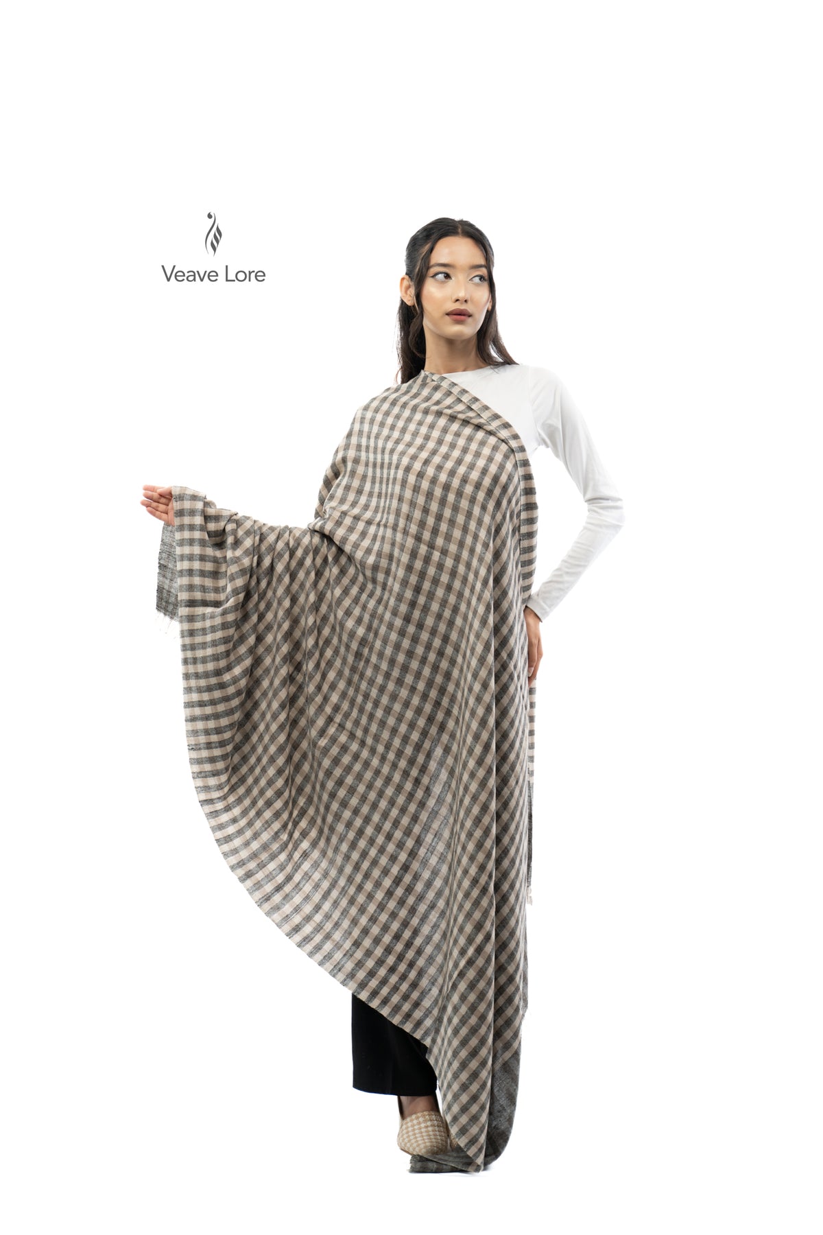 Oat Domino Pashmina Shawl