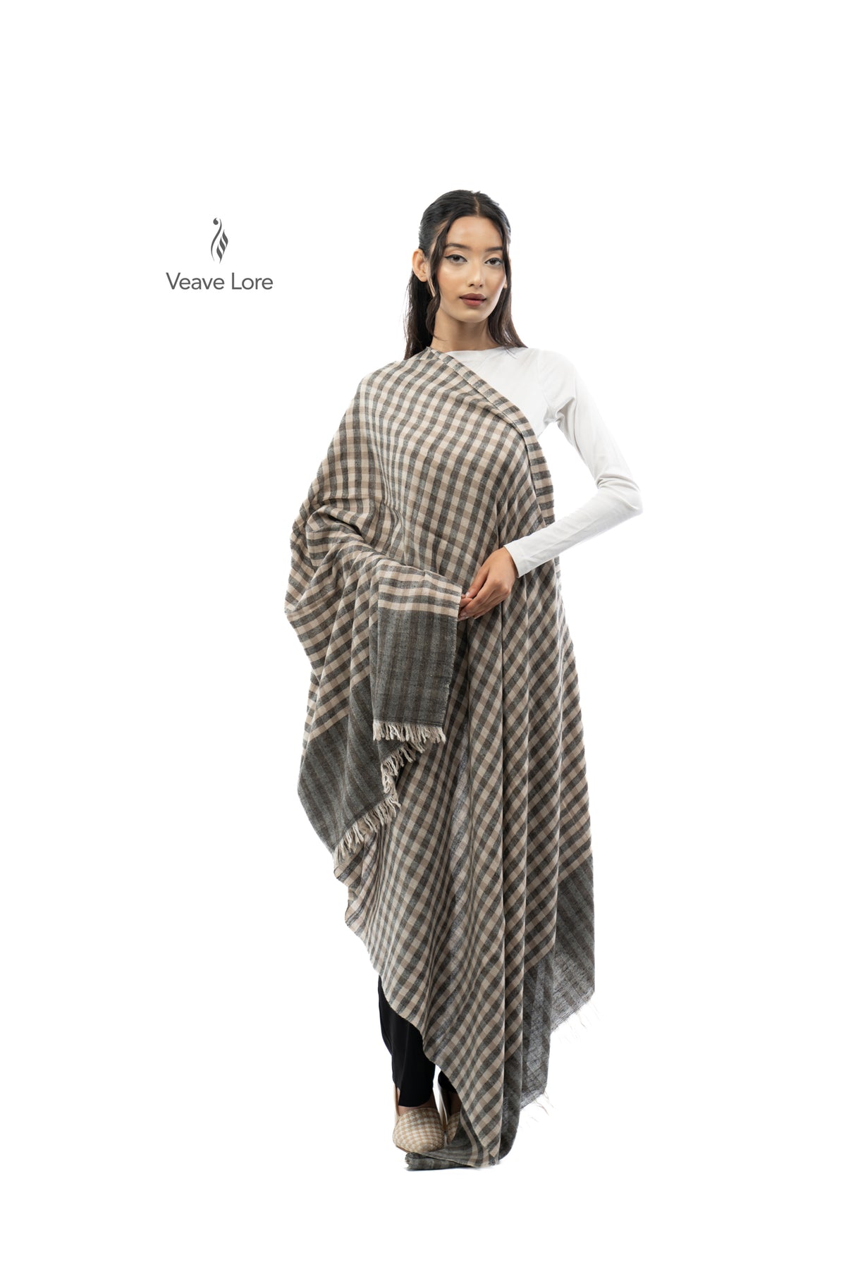 Oat Domino Pashmina Shawl