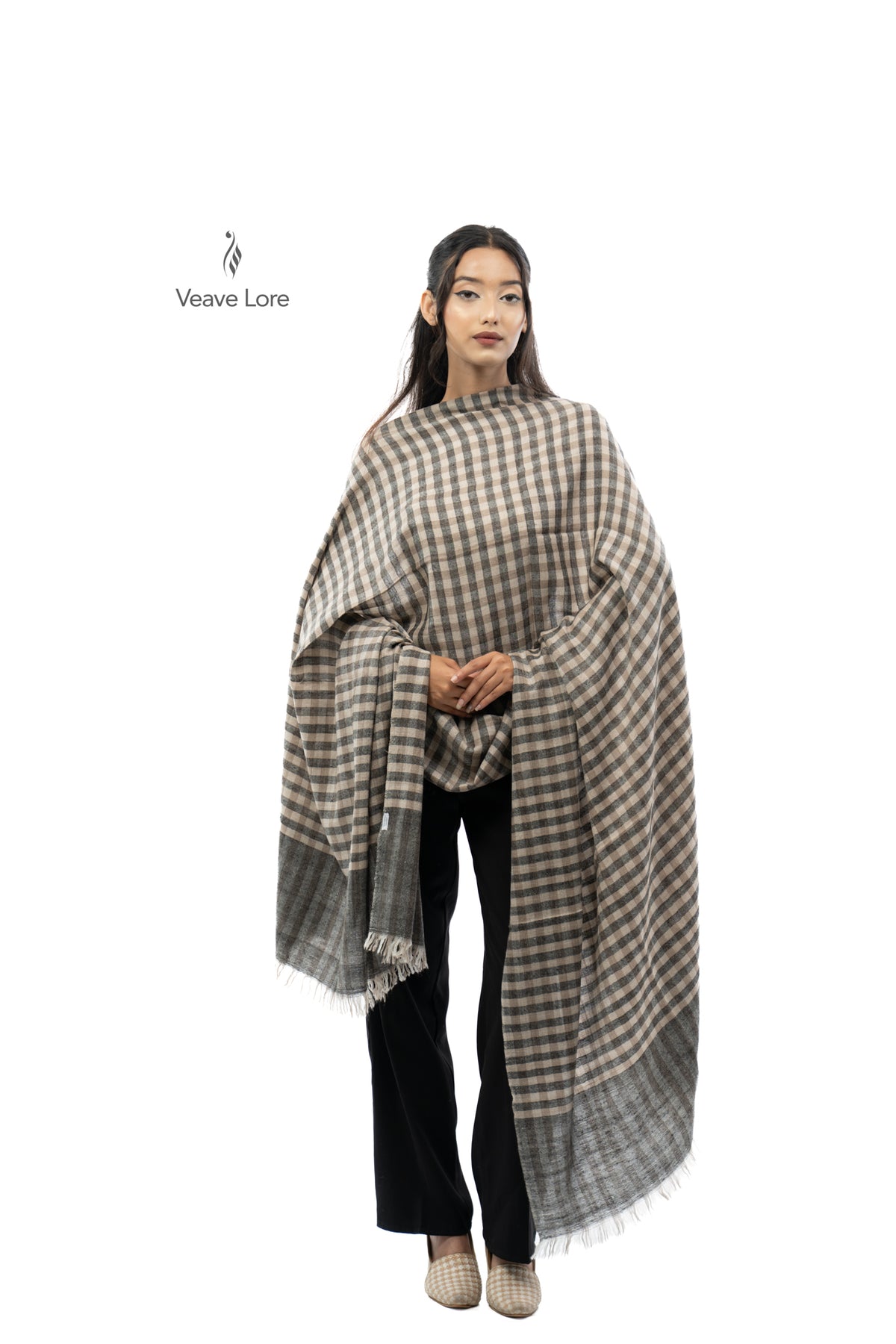 Oat Domino Pashmina Shawl