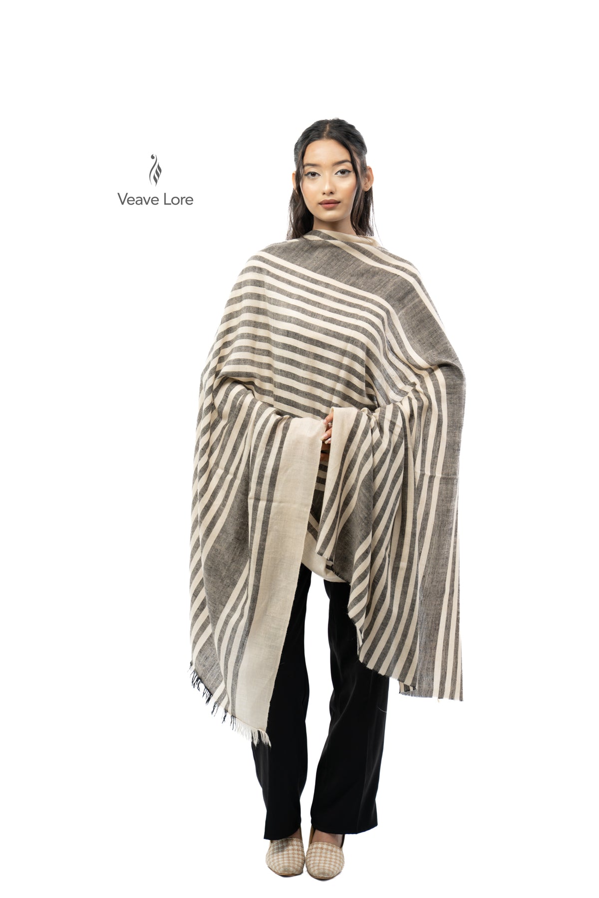 Charcoal Mariner Pashmina Shawl