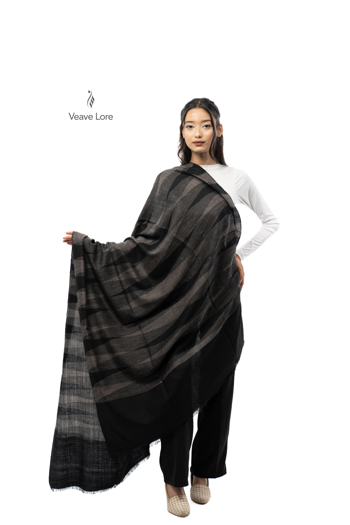 Ink Mirage Pashmina Shawl
