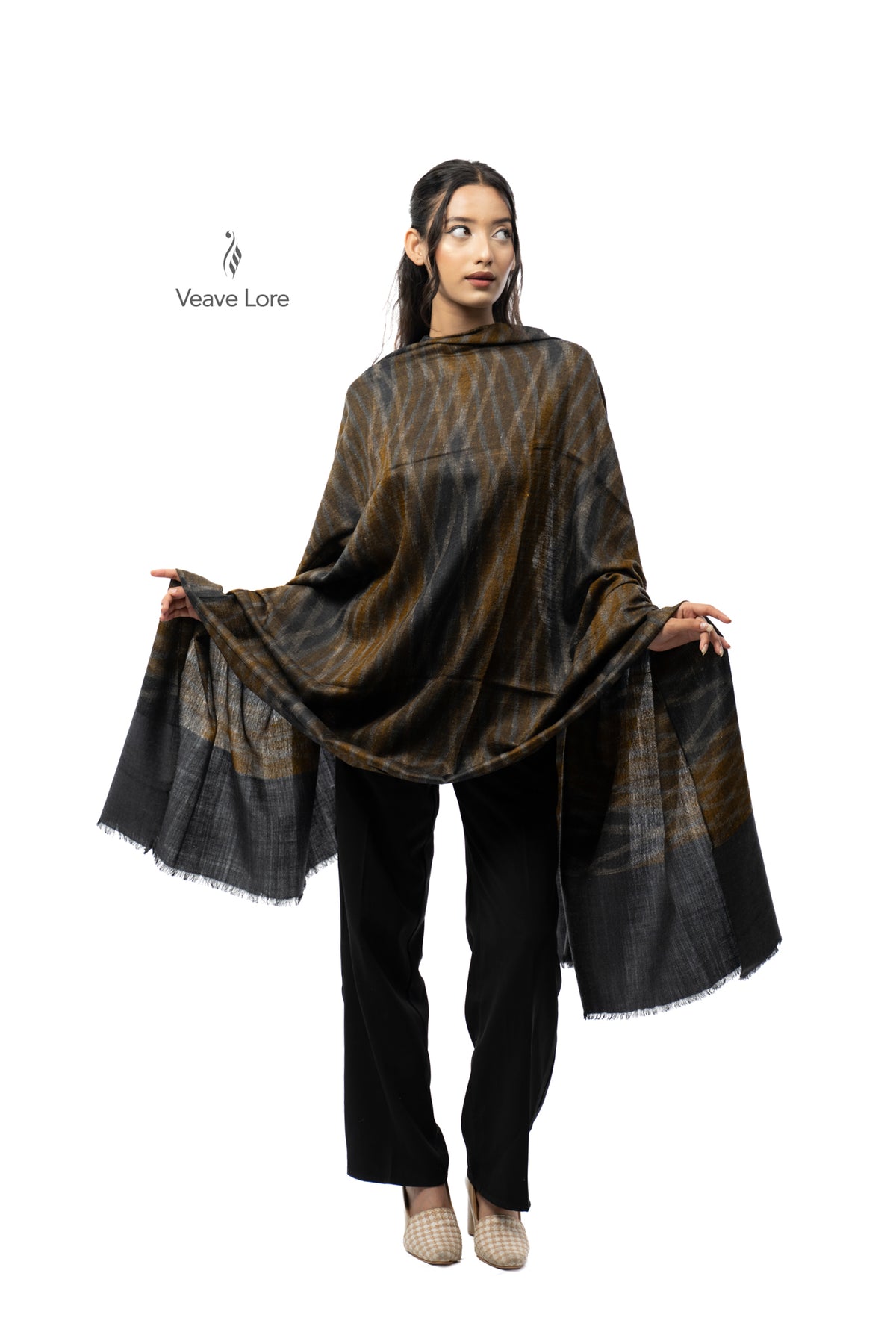 Bronze Ripple Pashmina Shawl