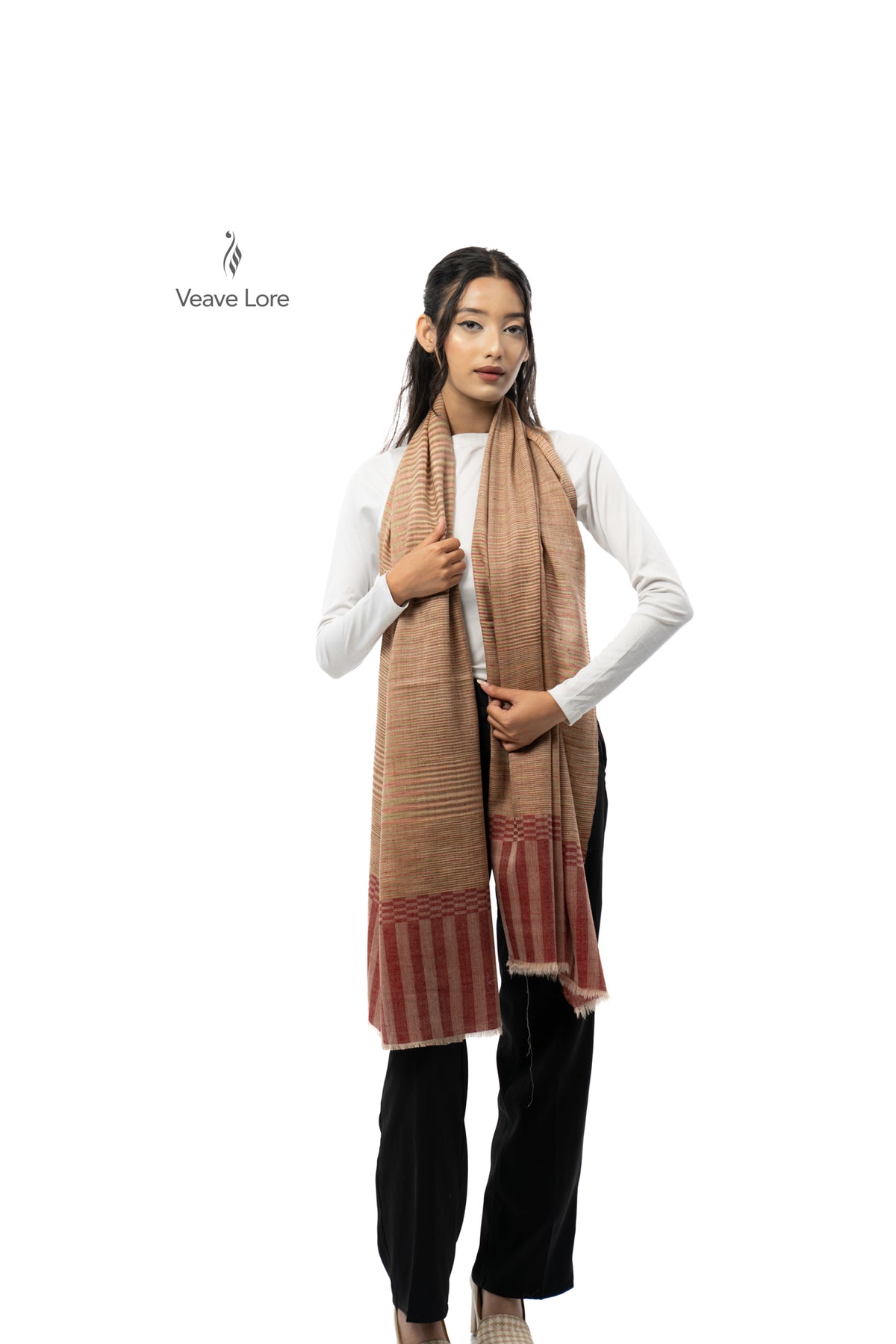 Clay Ripple Pashmina Stole