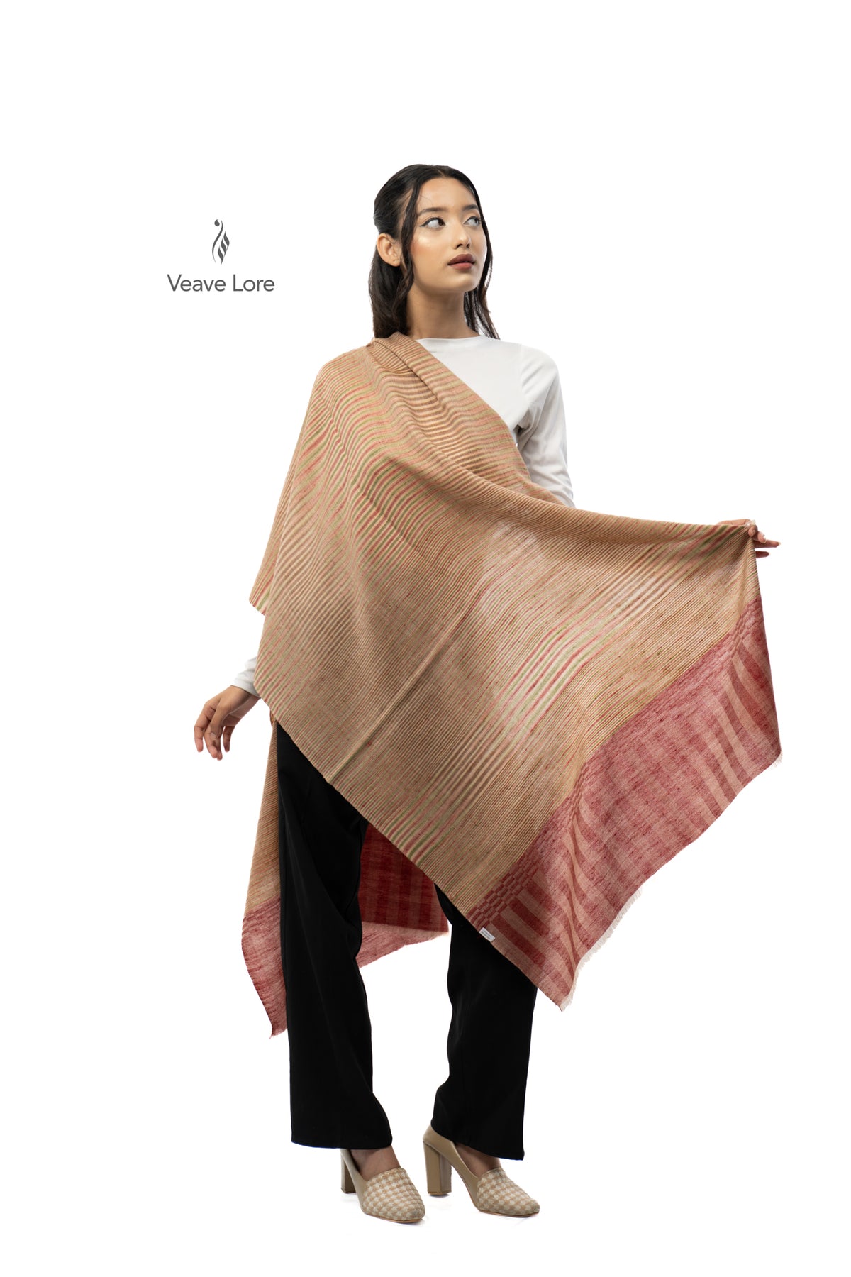 Clay Ripple Pashmina Stole