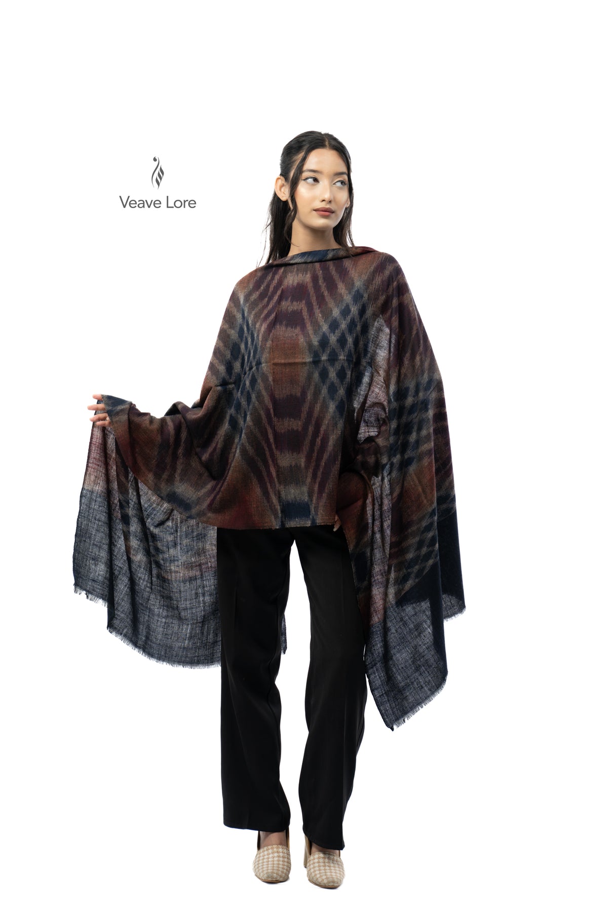 Oxblood Haze Pashmina Stole