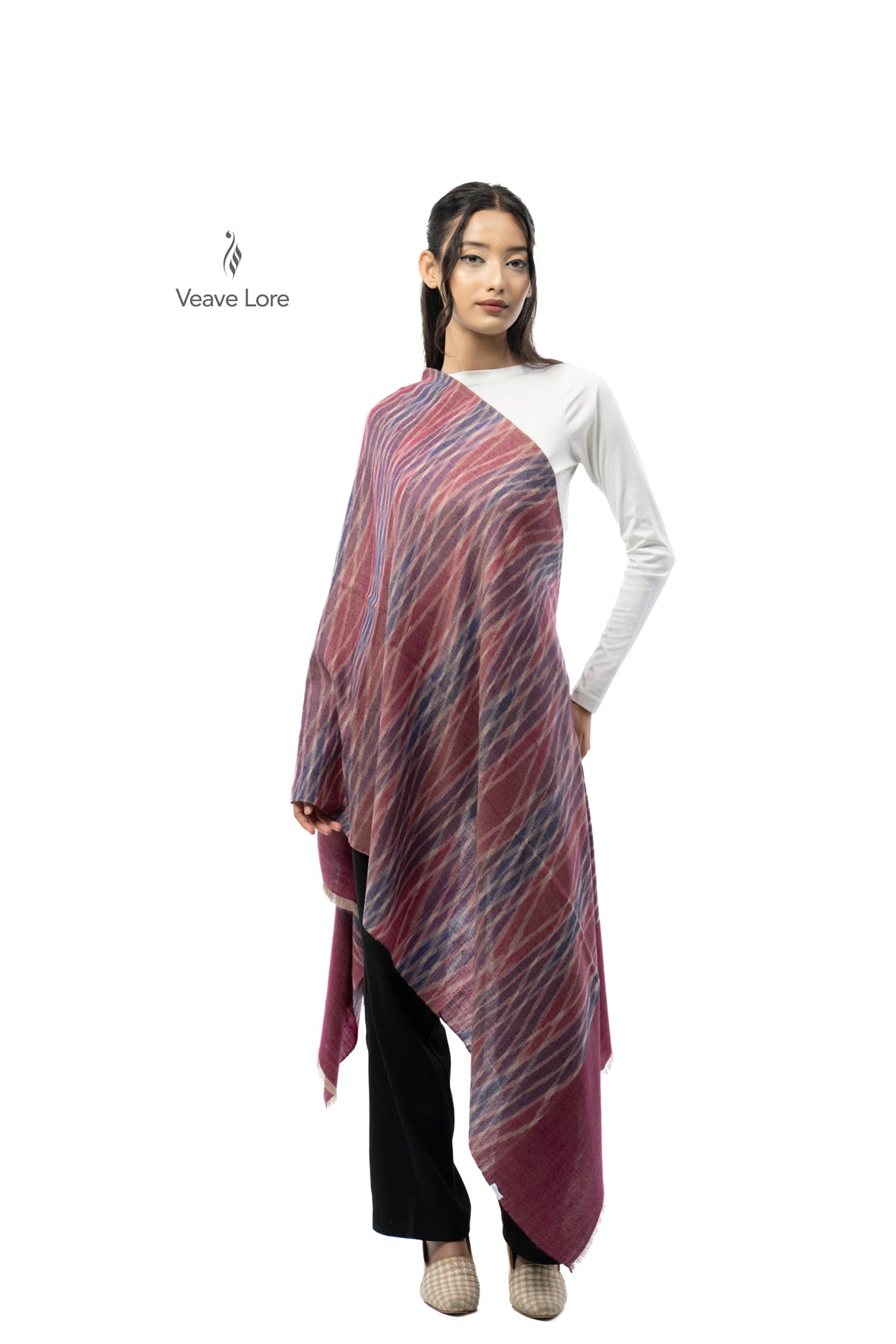 Mulberry Ripple Pashmina Stole
