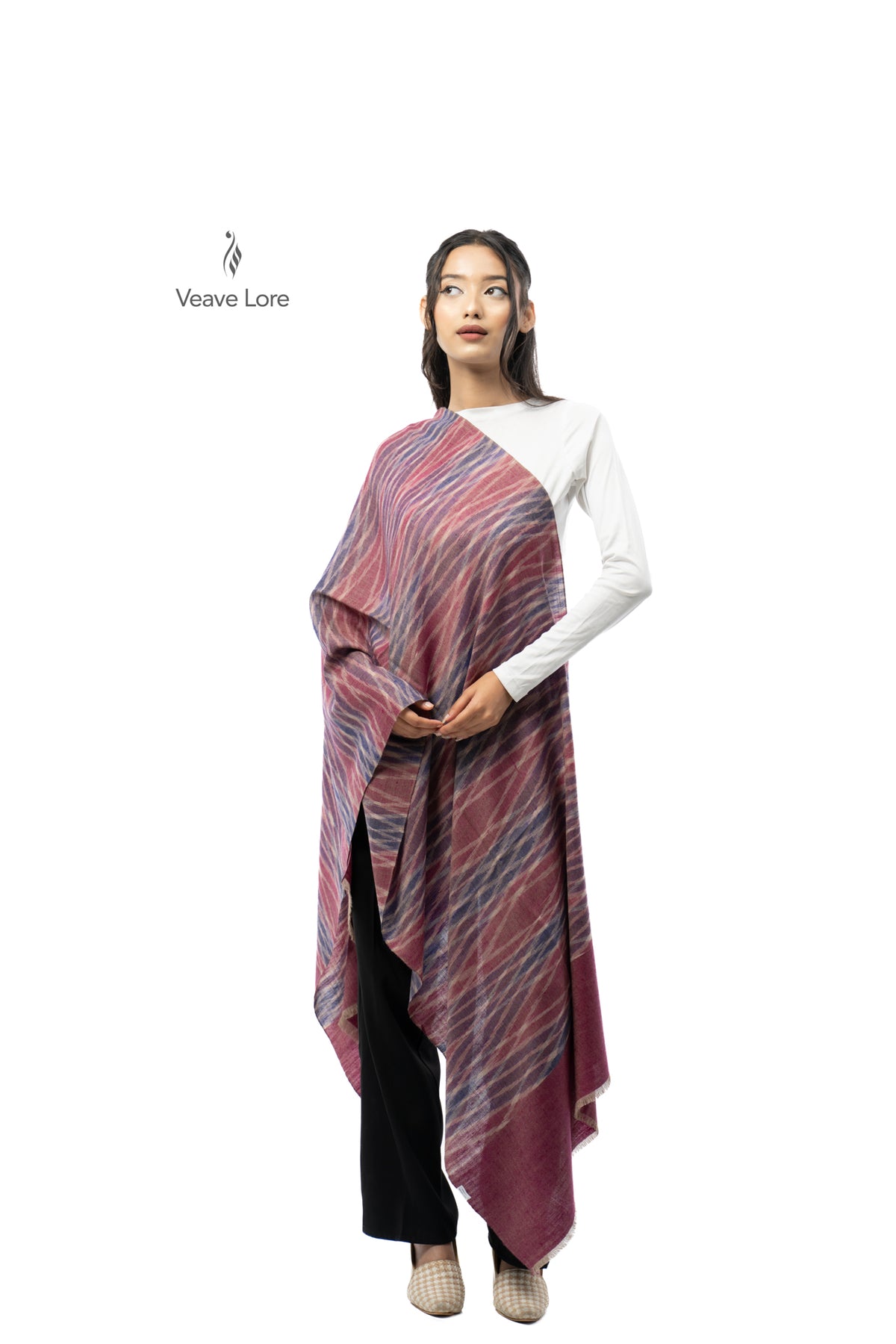 Mulberry Ripple Pashmina Stole