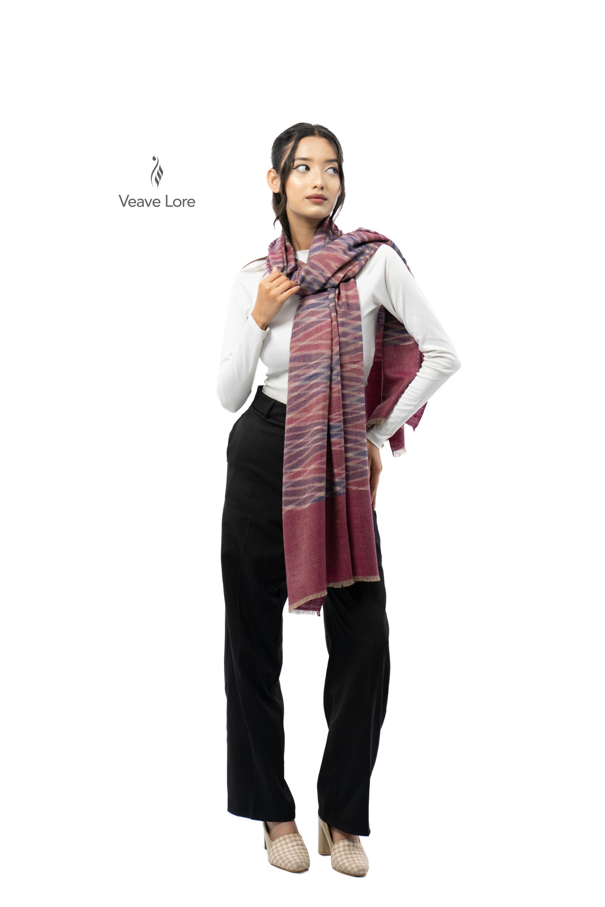 Mulberry Ripple Pashmina Stole
