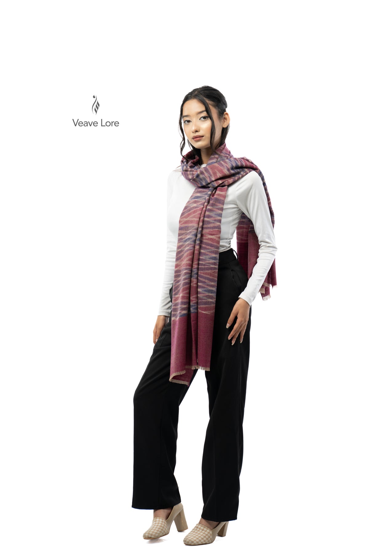 Mulberry Ripple Pashmina Stole