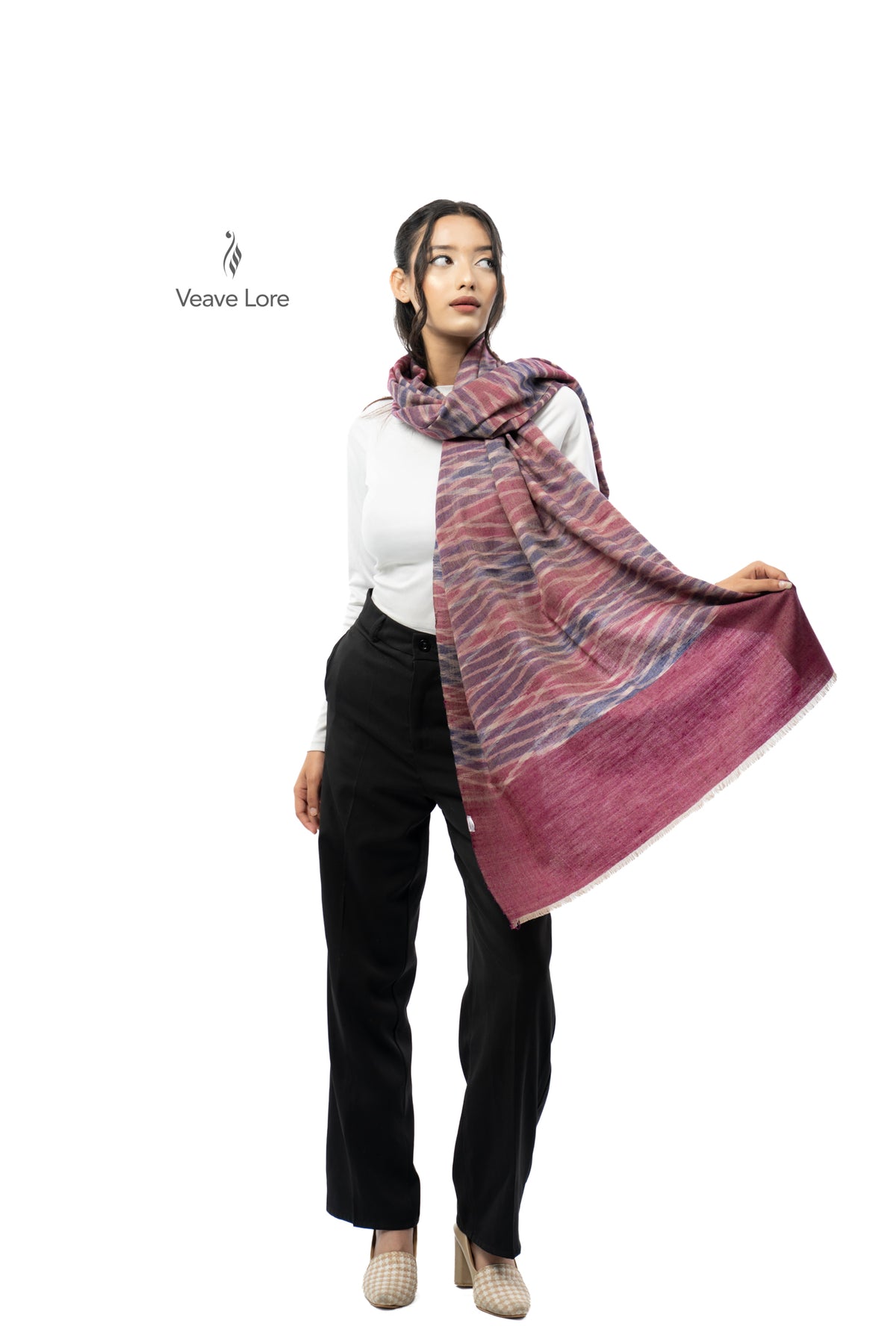 Mulberry Ripple Pashmina Stole