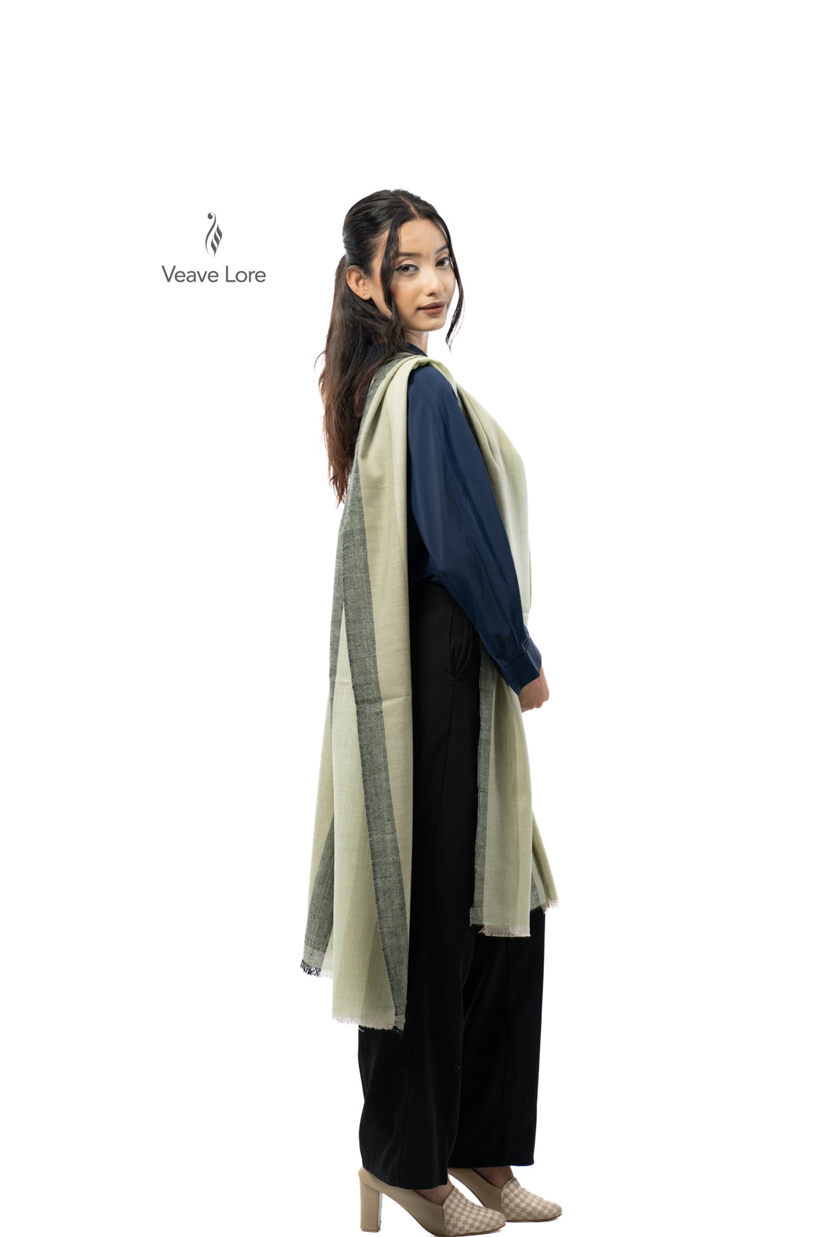 Celadon Pillar Pashmina Stole