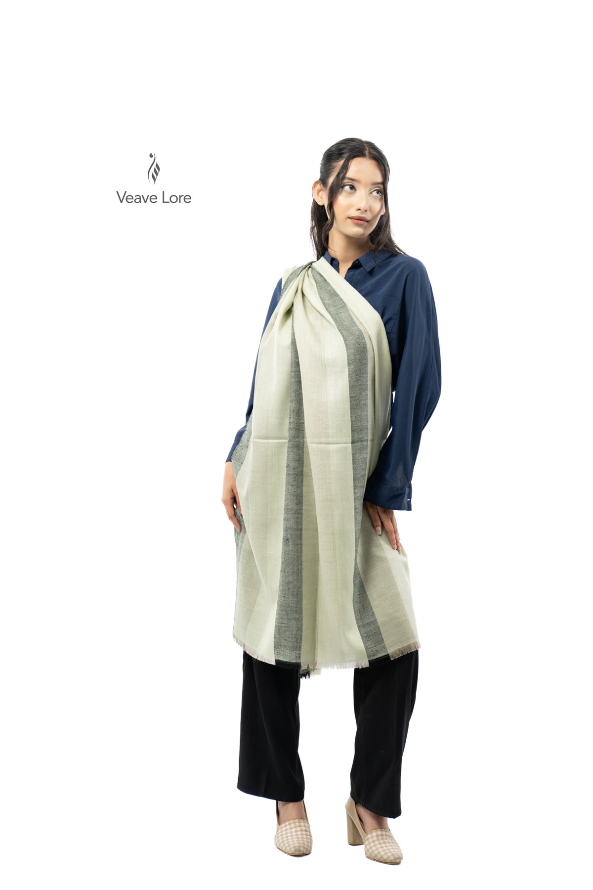 Celadon Pillar Pashmina Stole