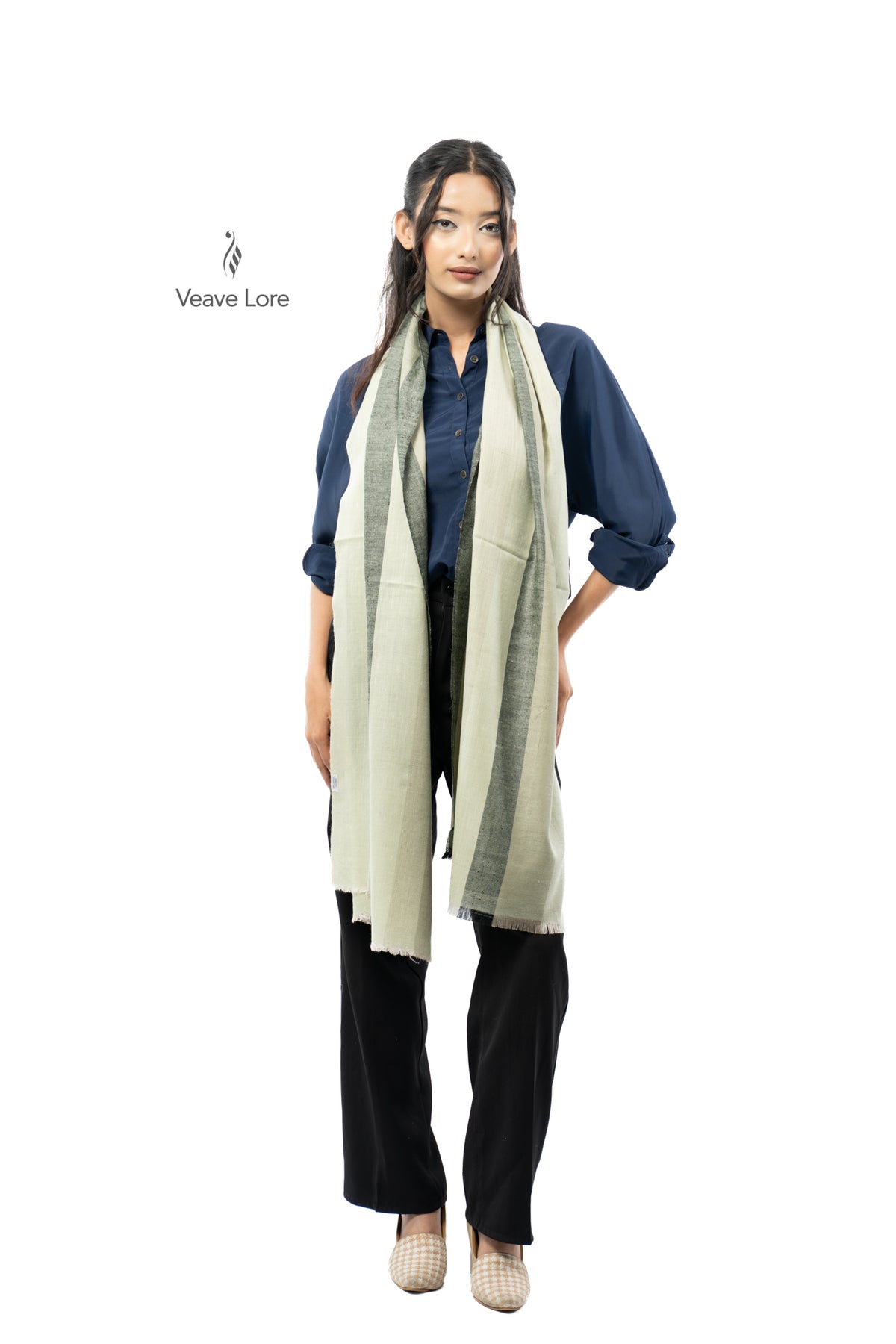 Celadon Pillar Pashmina Stole
