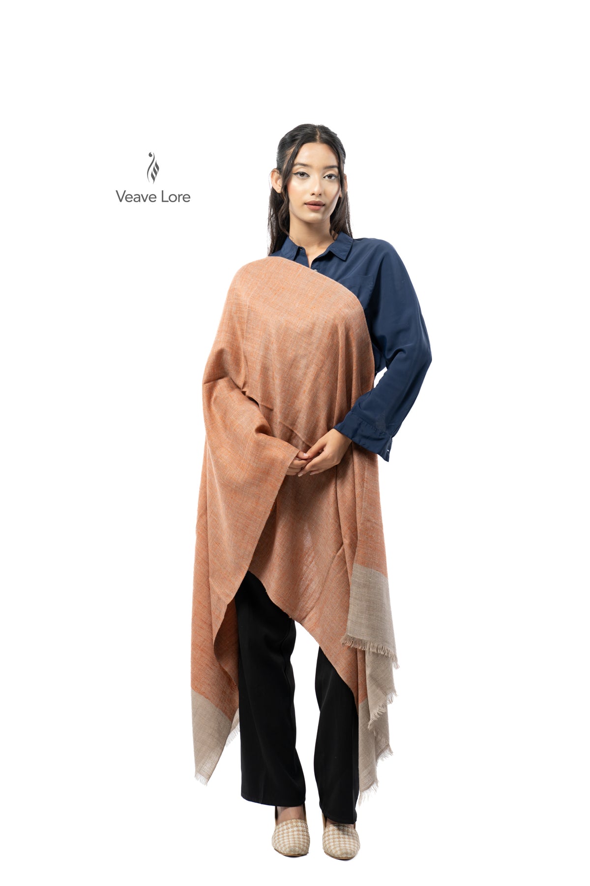 Apricot Heirloom Pashmina Stole