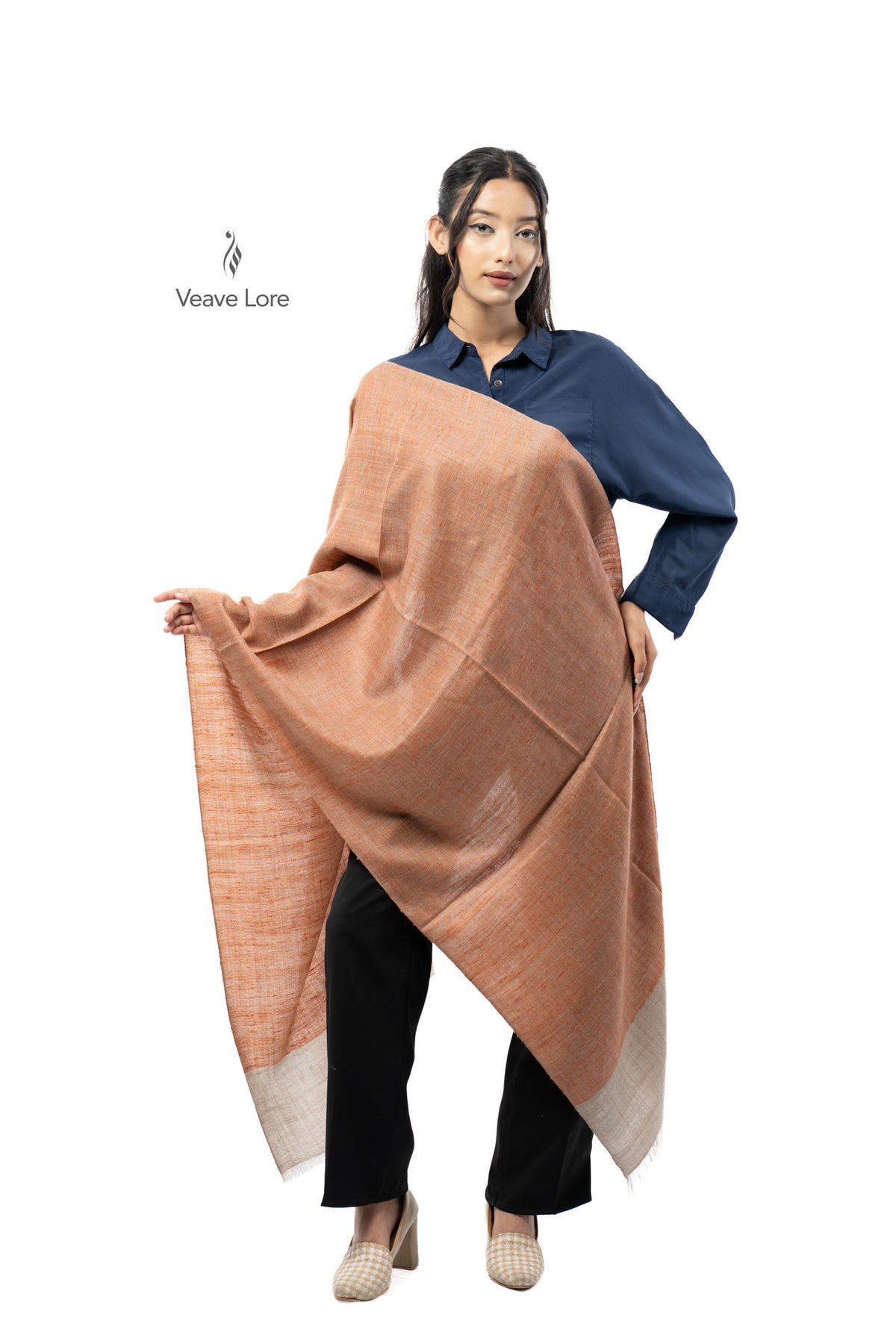 Apricot Heirloom Pashmina Stole
