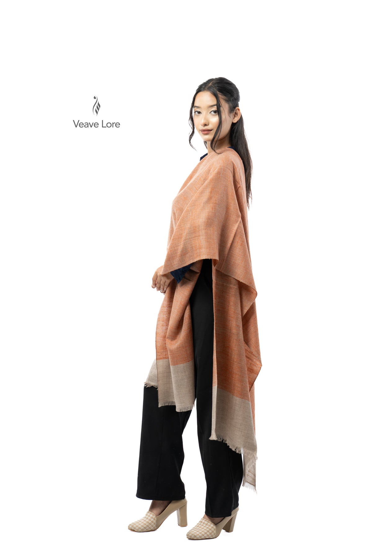 Apricot Heirloom Pashmina Stole