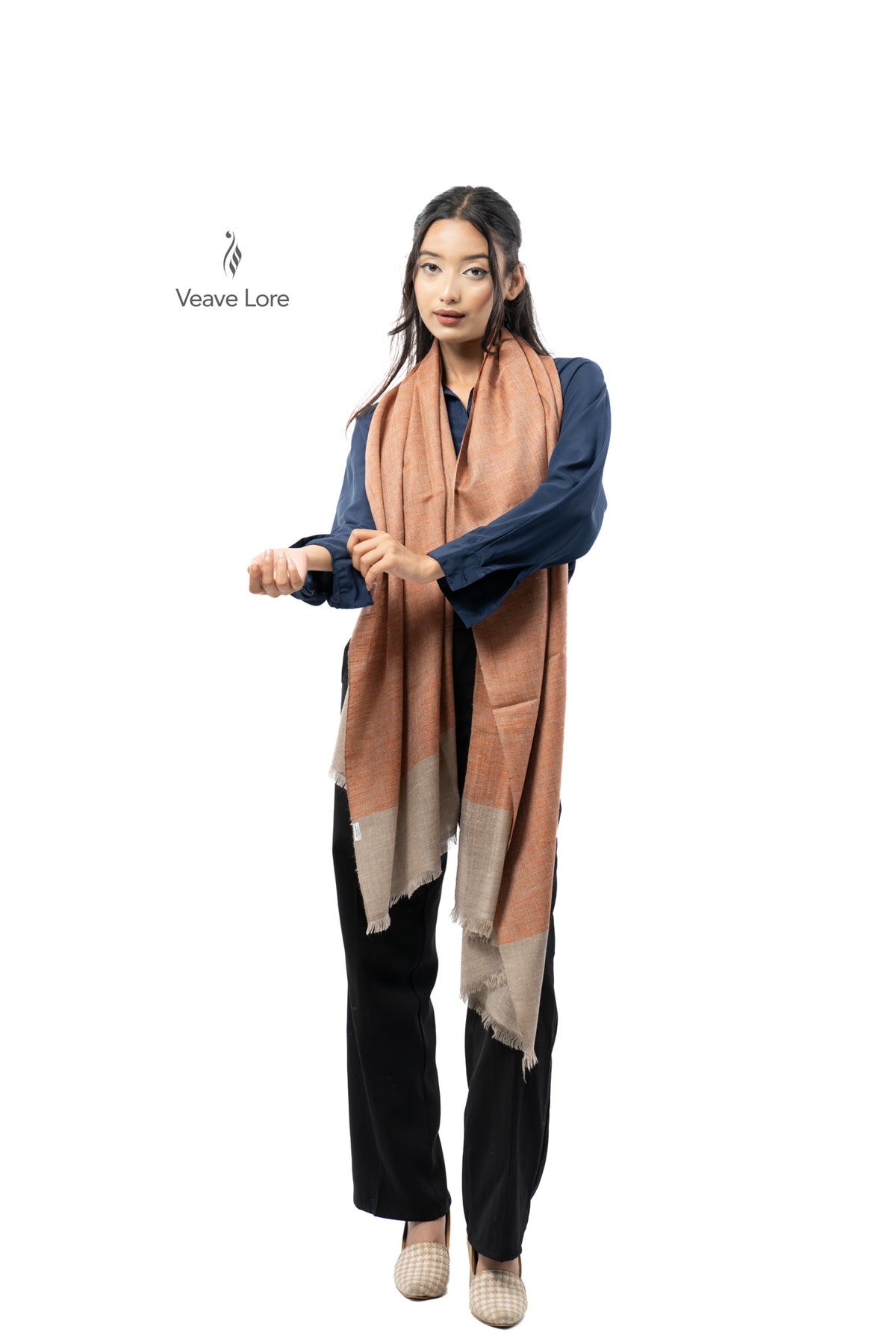Apricot Heirloom Pashmina Stole