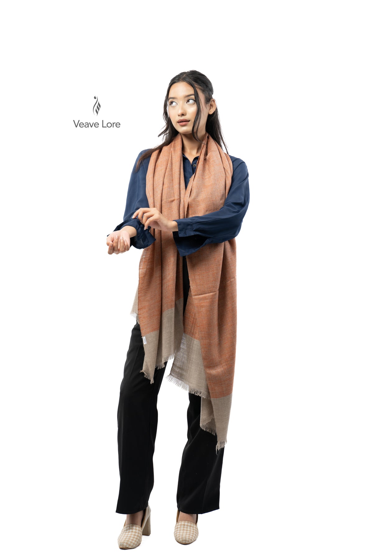 Apricot Heirloom Pashmina Stole