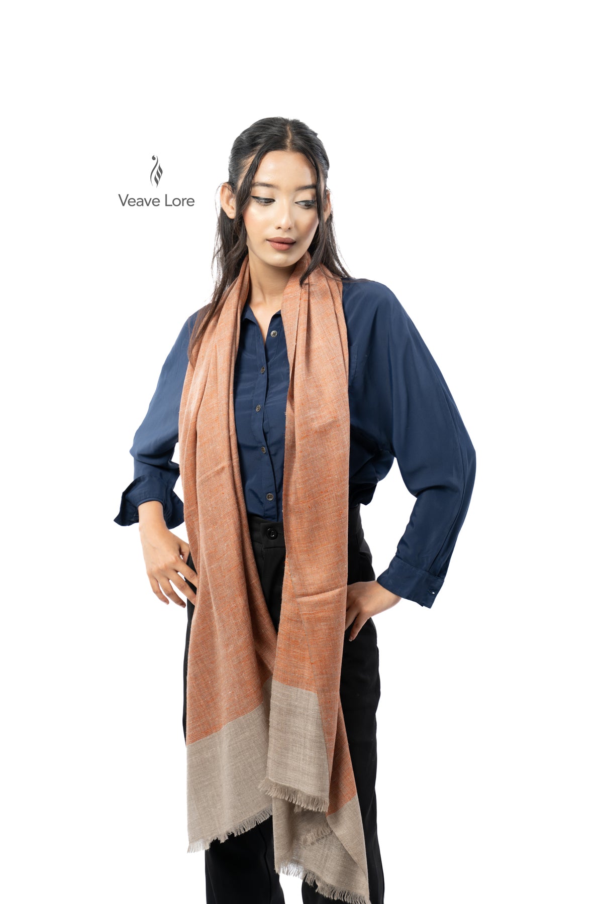 Apricot Heirloom Pashmina Stole
