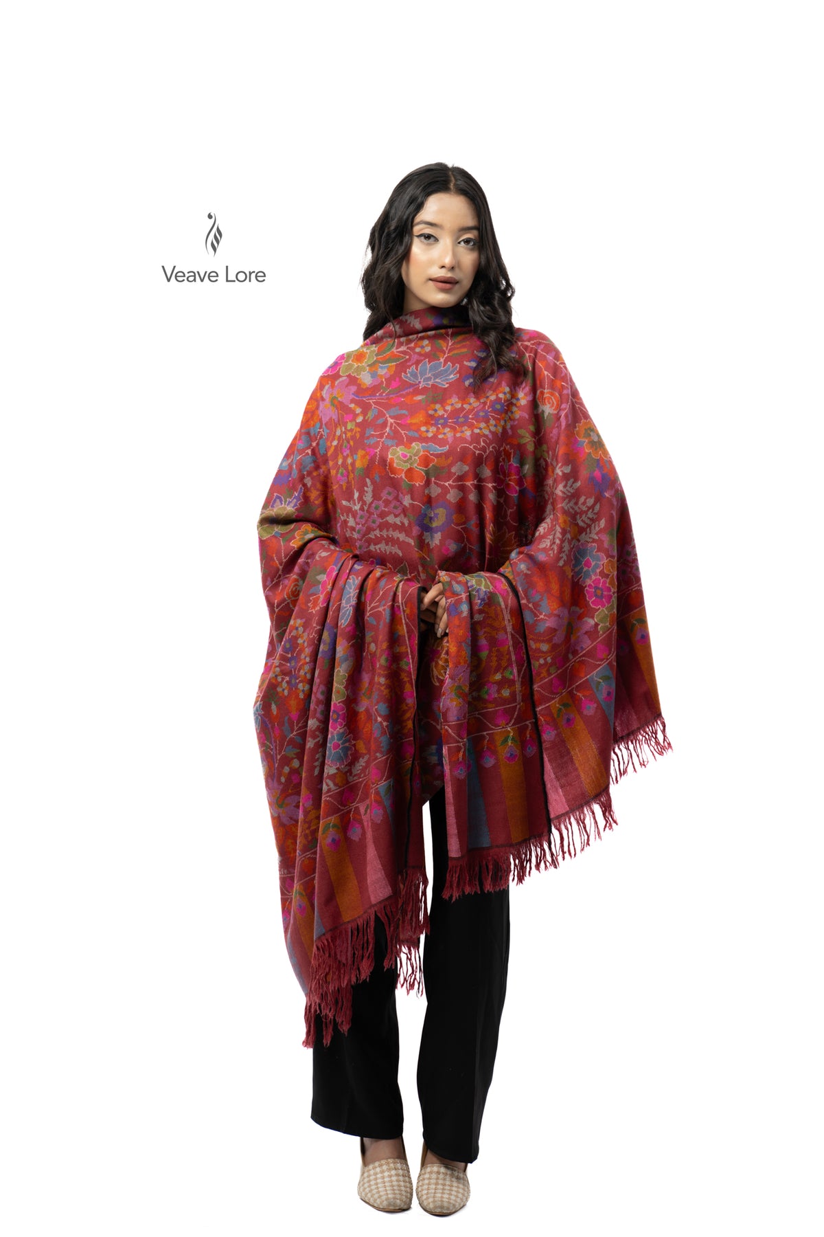 The Ruby Vine Pashmina Shawl