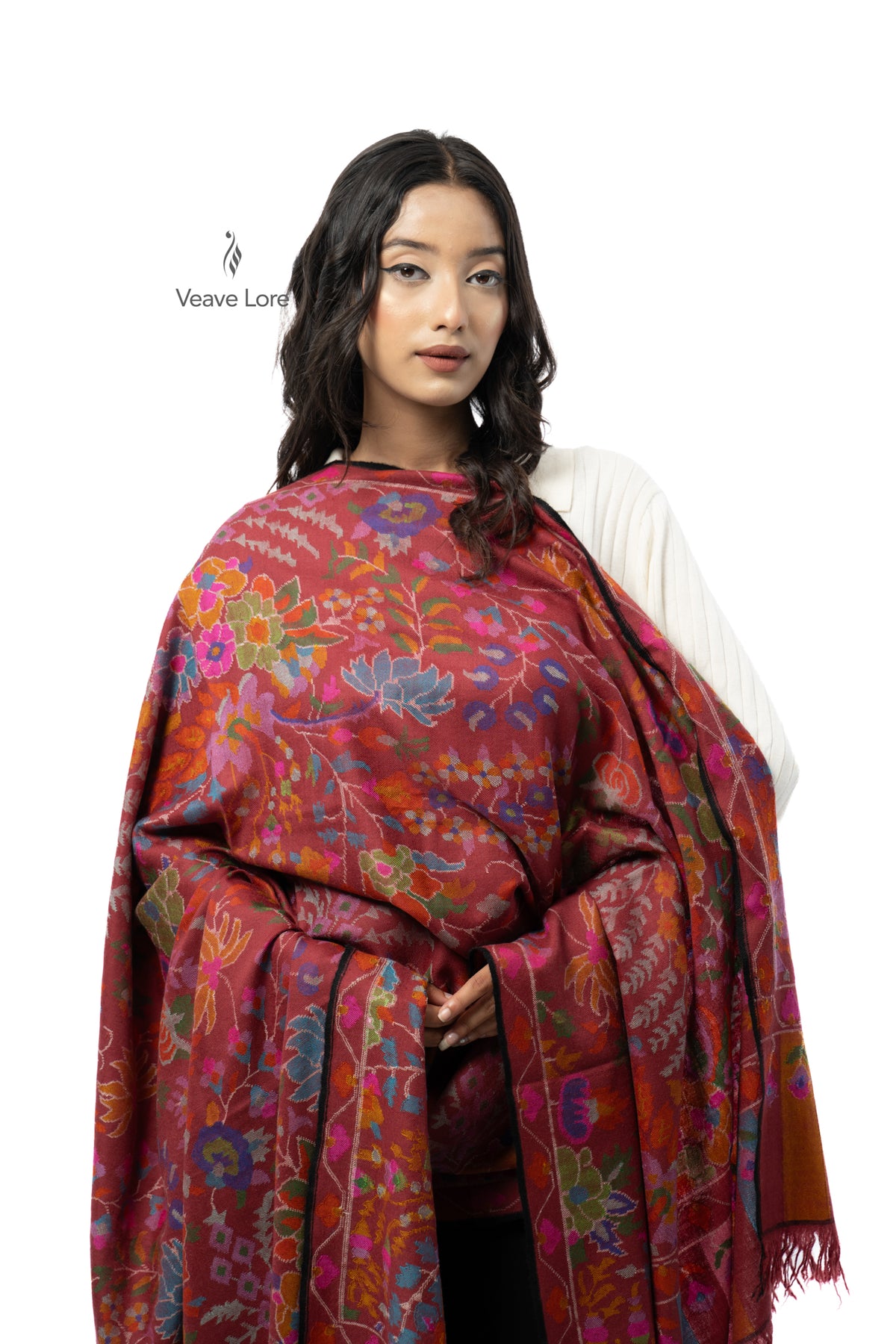 The Ruby Vine Pashmina Shawl