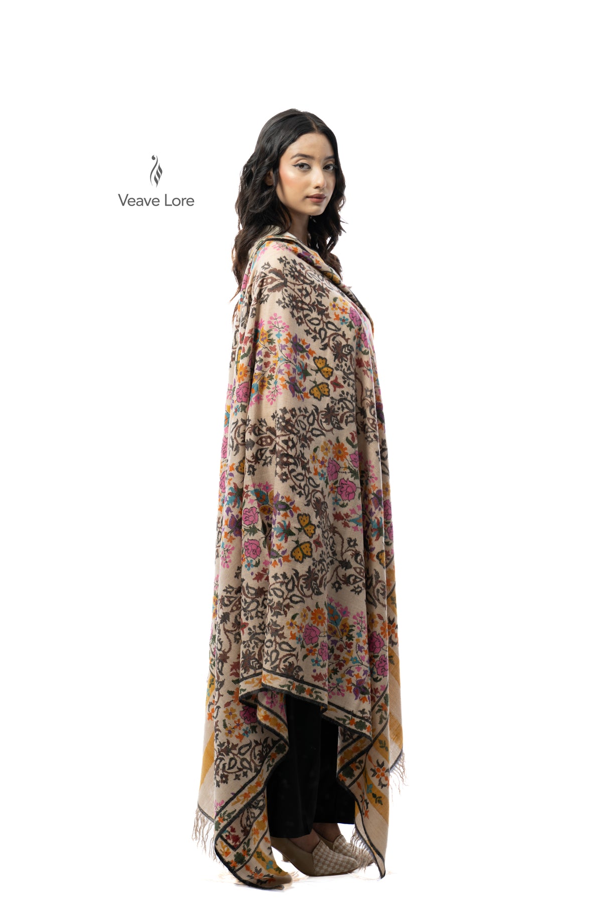 The Butterfly Garden Pashmina Shawl