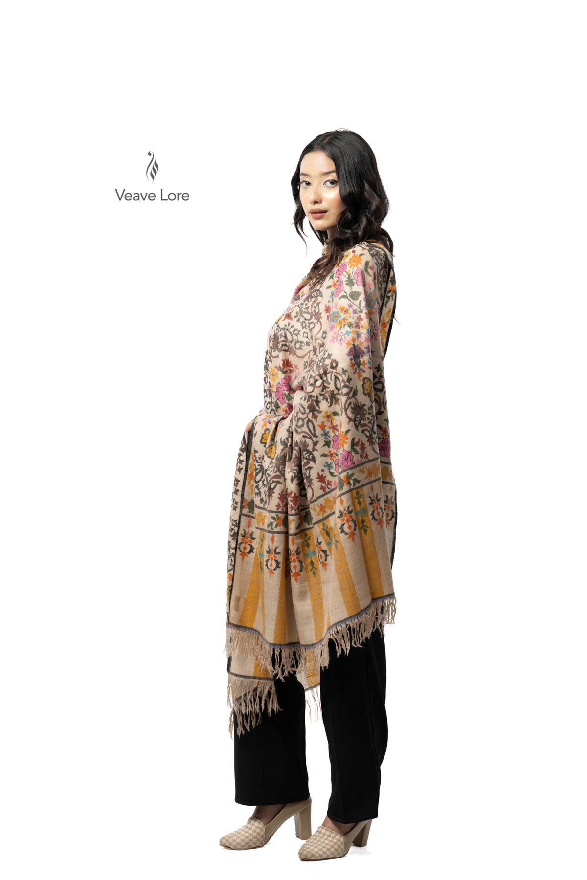 The Butterfly Garden Pashmina Shawl