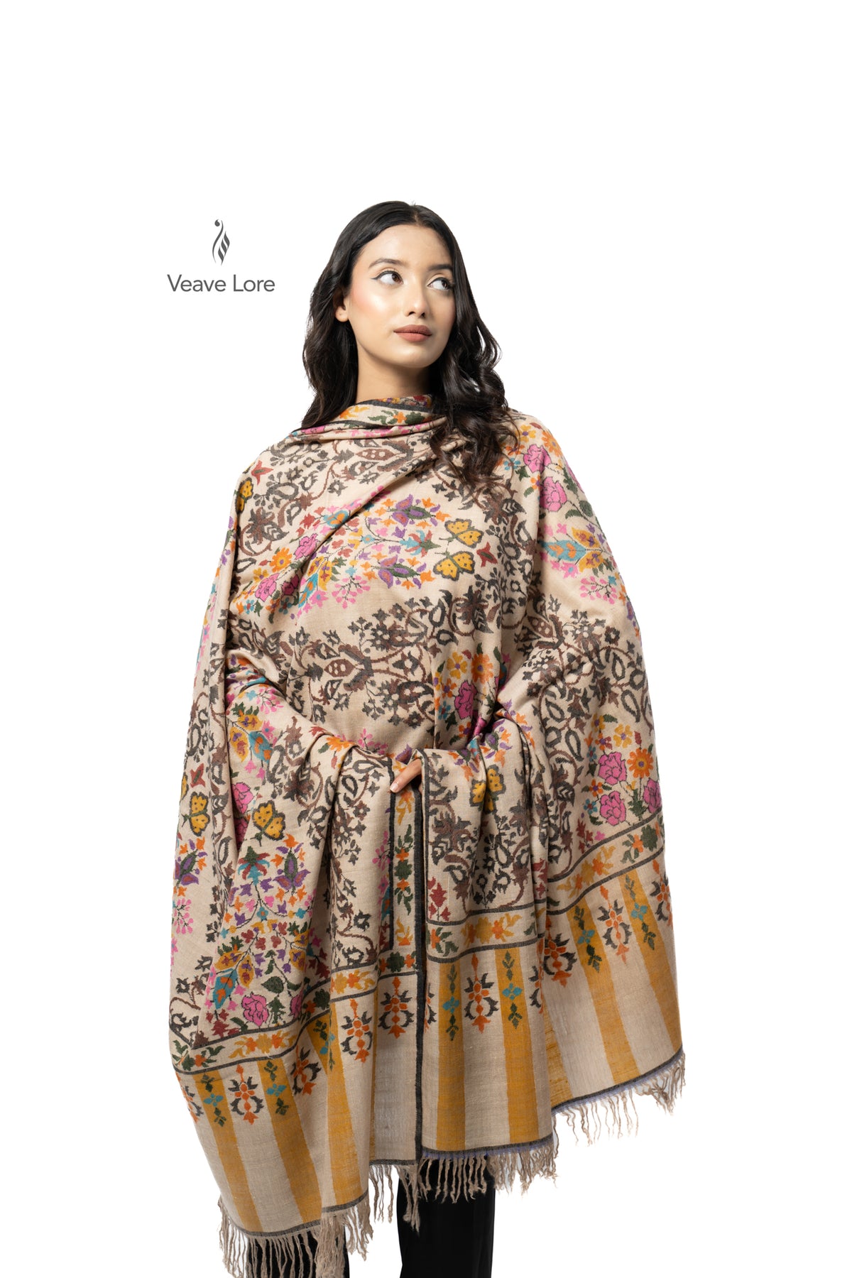 The Butterfly Garden Pashmina Shawl