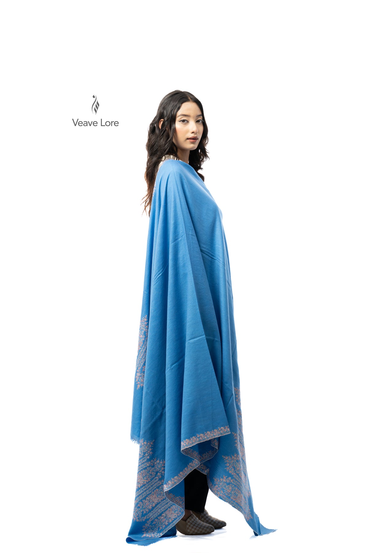 Azure Garland Pashmina Shawl