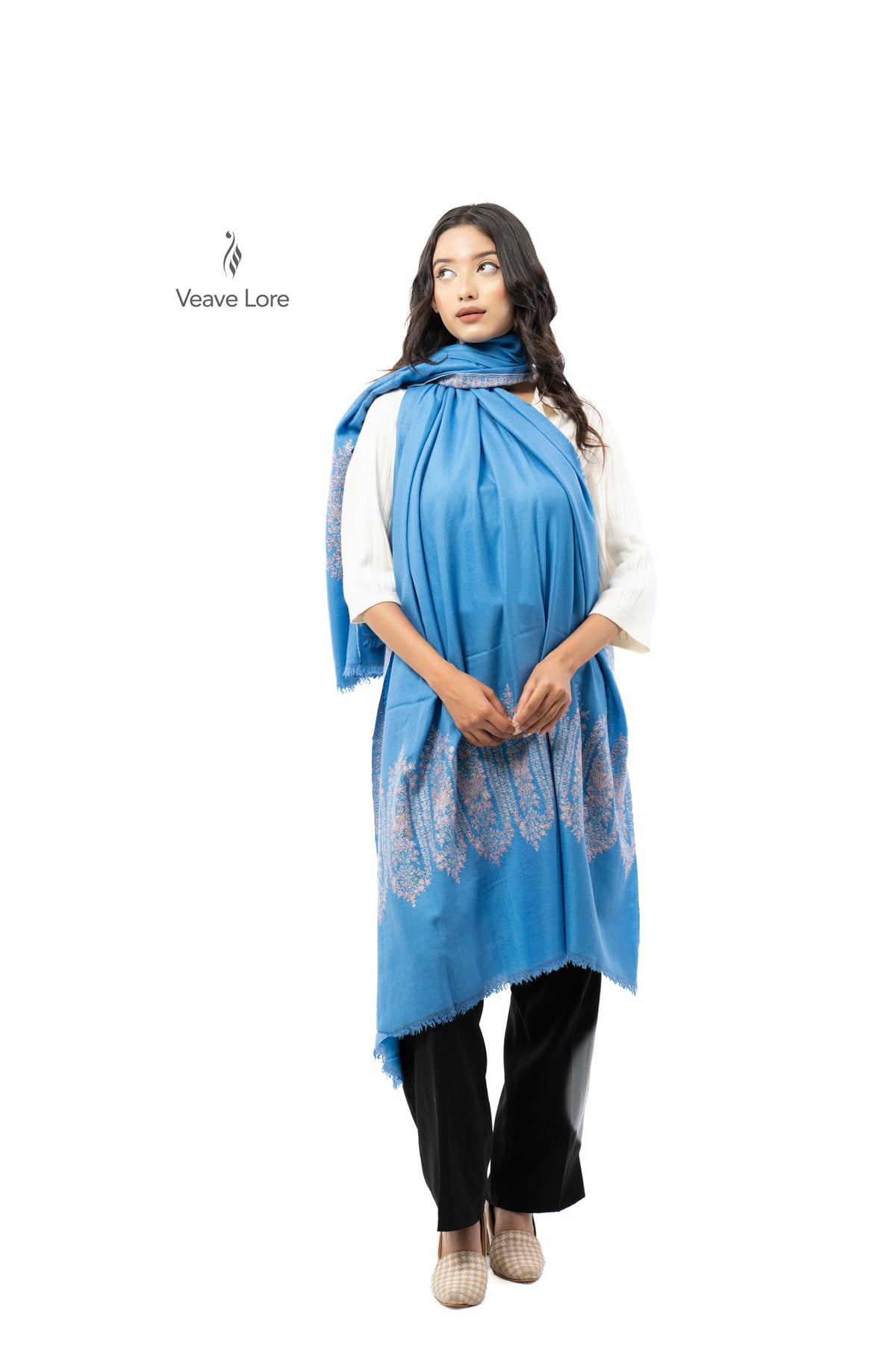 Azure Garland Pashmina Shawl