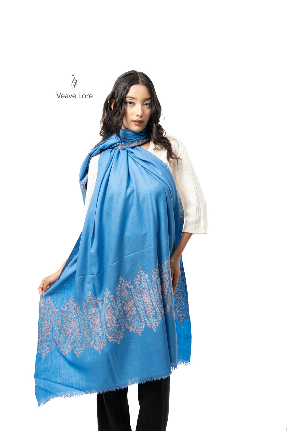 Azure Garland Pashmina Shawl