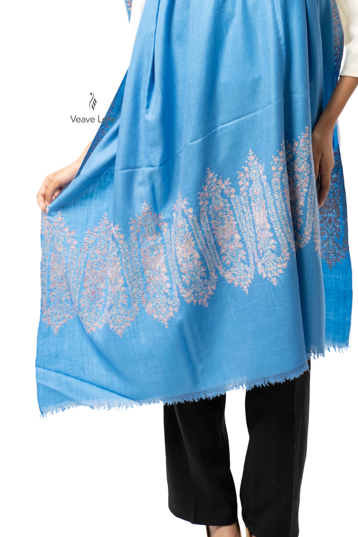 Azure Garland Pashmina Shawl