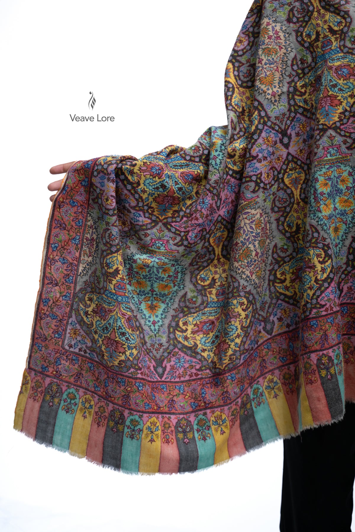 Umber Mural Pashmina Shawl