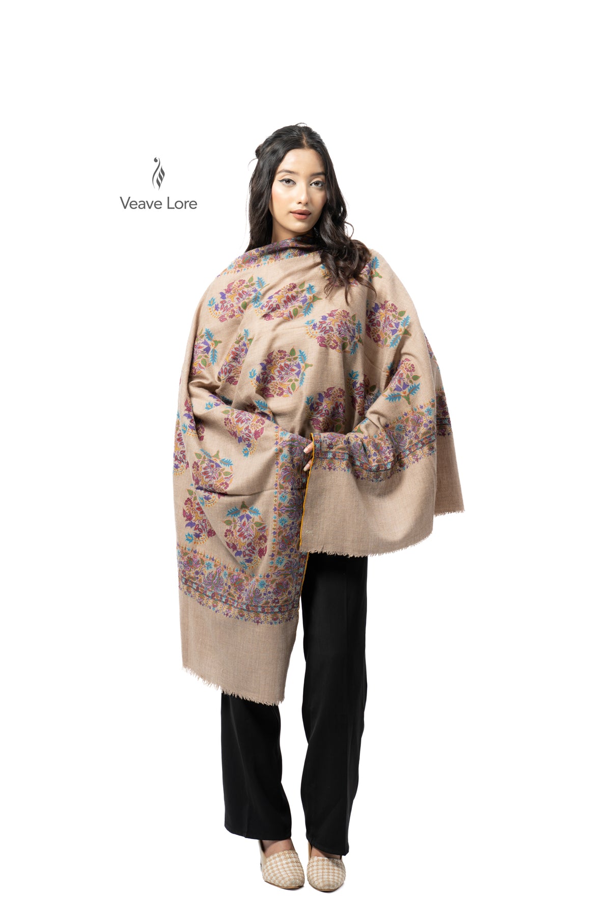 Taupe Bower Pashmina Stole
