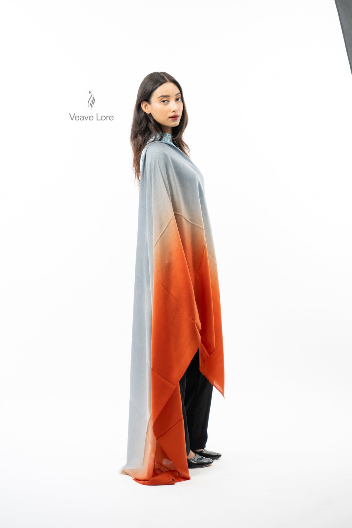 Slateglow Emberfade Pashmina Stole
