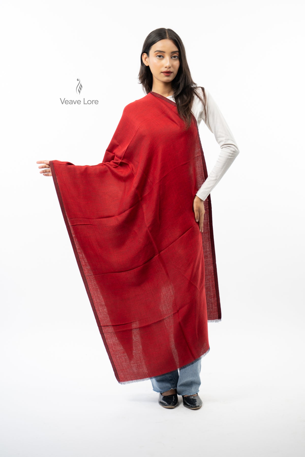 Women Navy & Grey Two-Face Reversible Fine Wool Stole