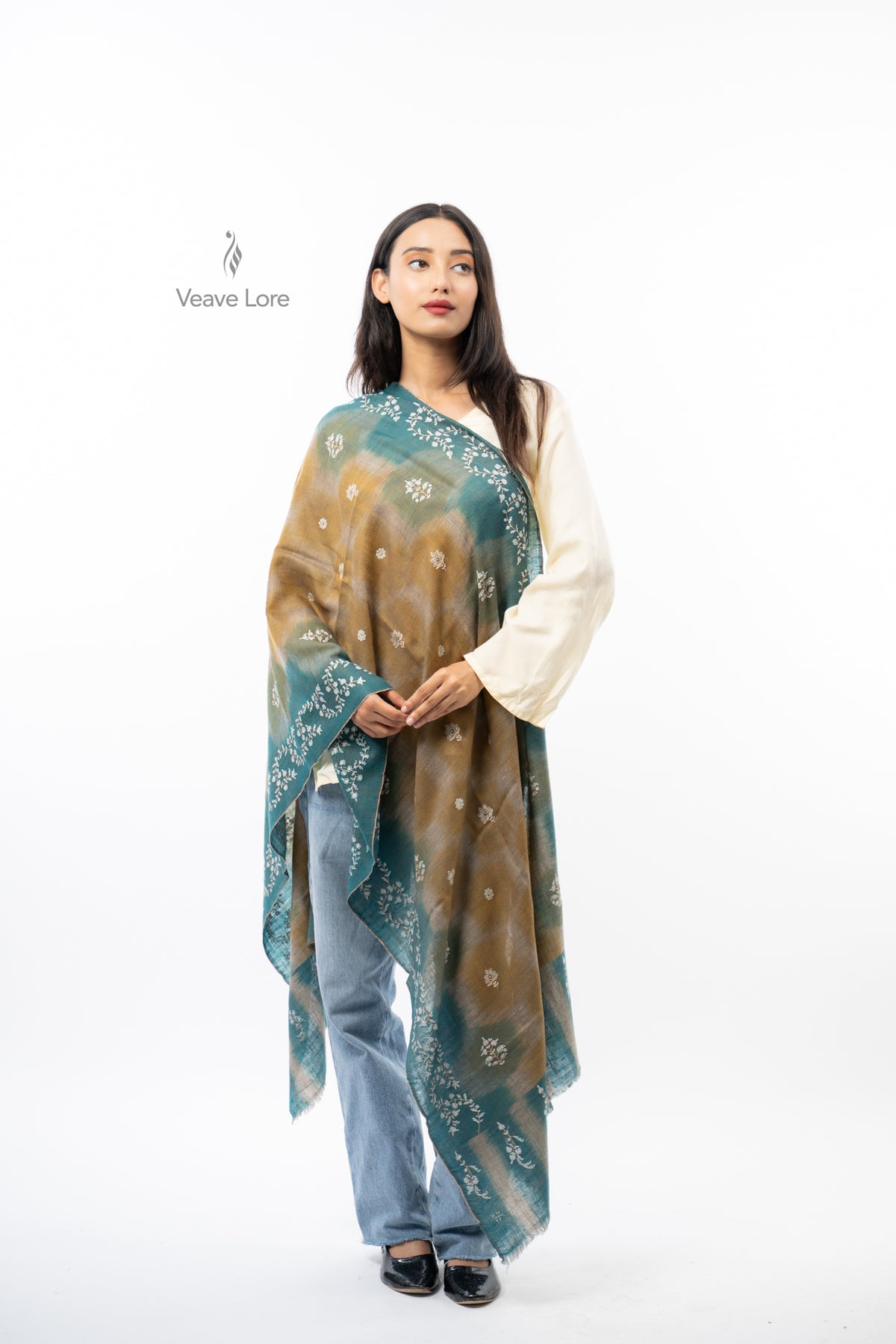 Tobacco Tendril Pashmina Stole