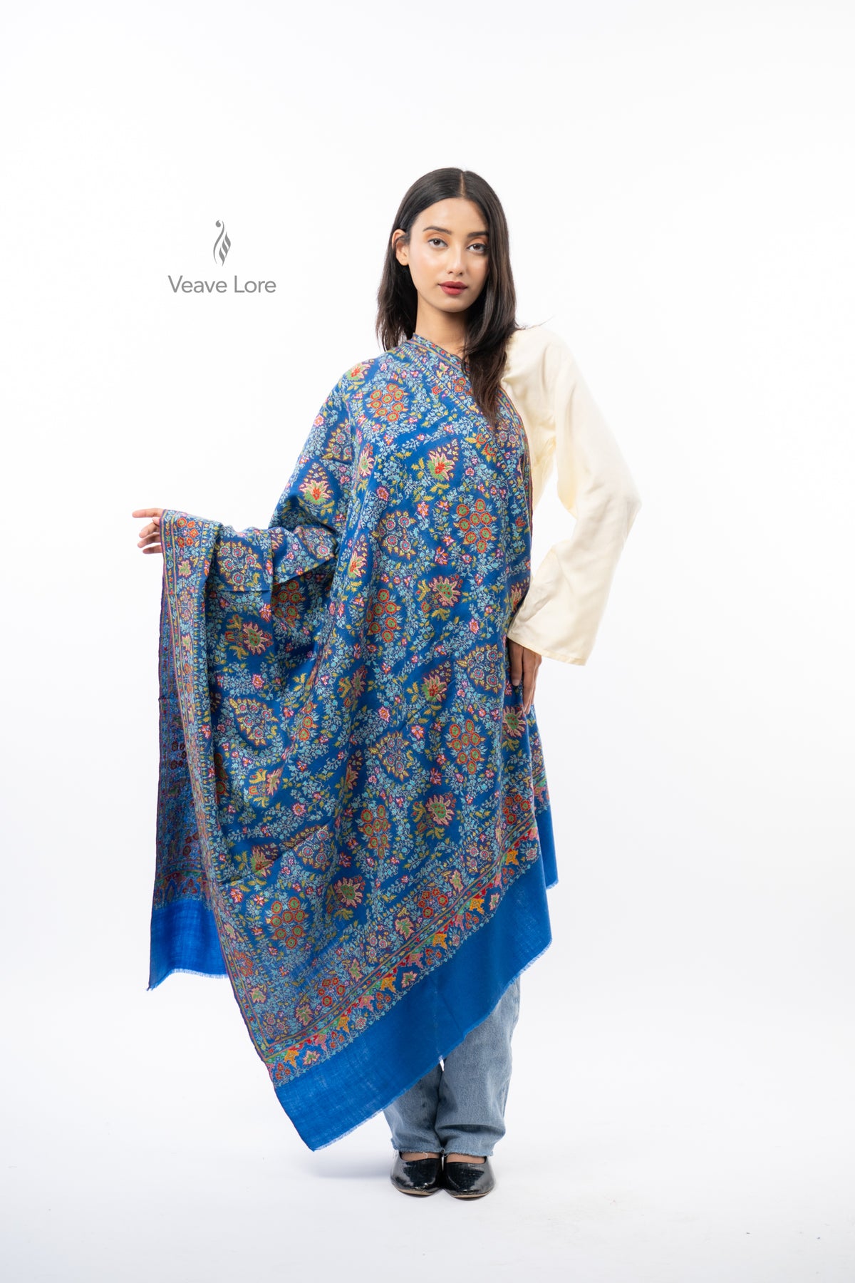 Cerulean Arbor Pashmina Shawl