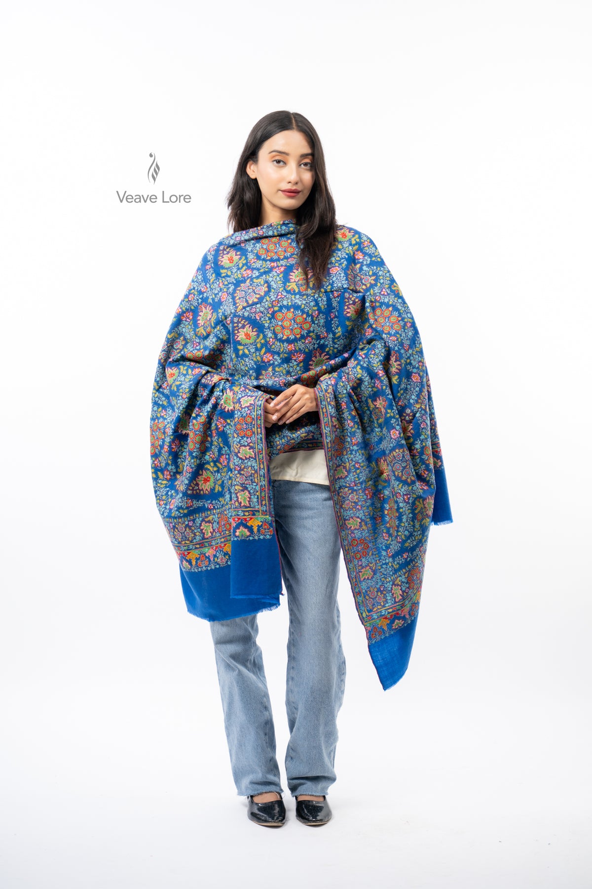Cerulean Arbor Pashmina Shawl